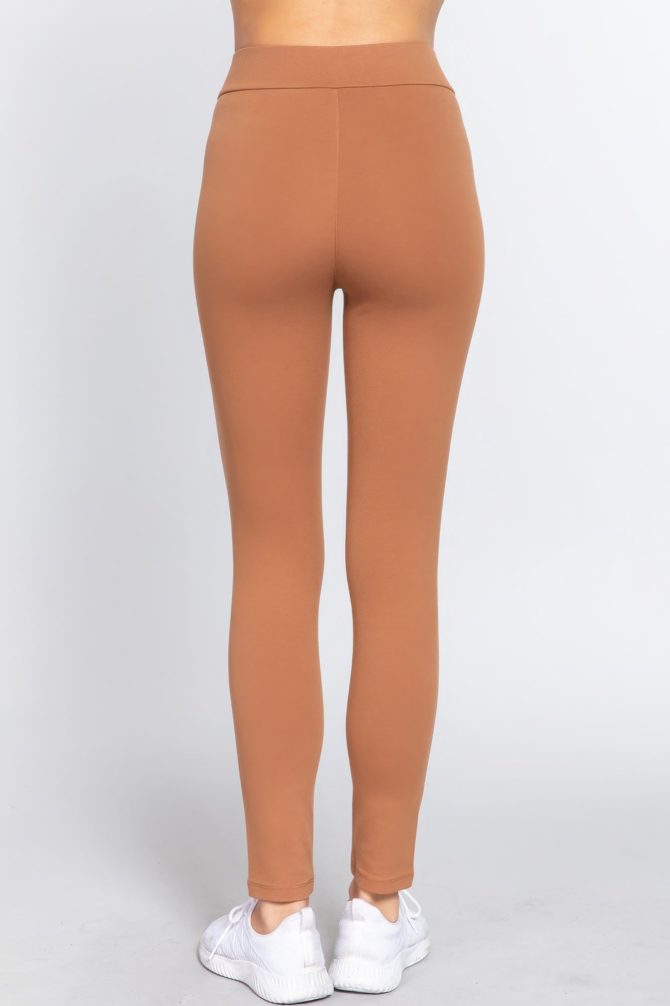 Women's Skinny Ponte Mid-rise Pants Seagull Shaped Elastic Waist Rayon Leggings