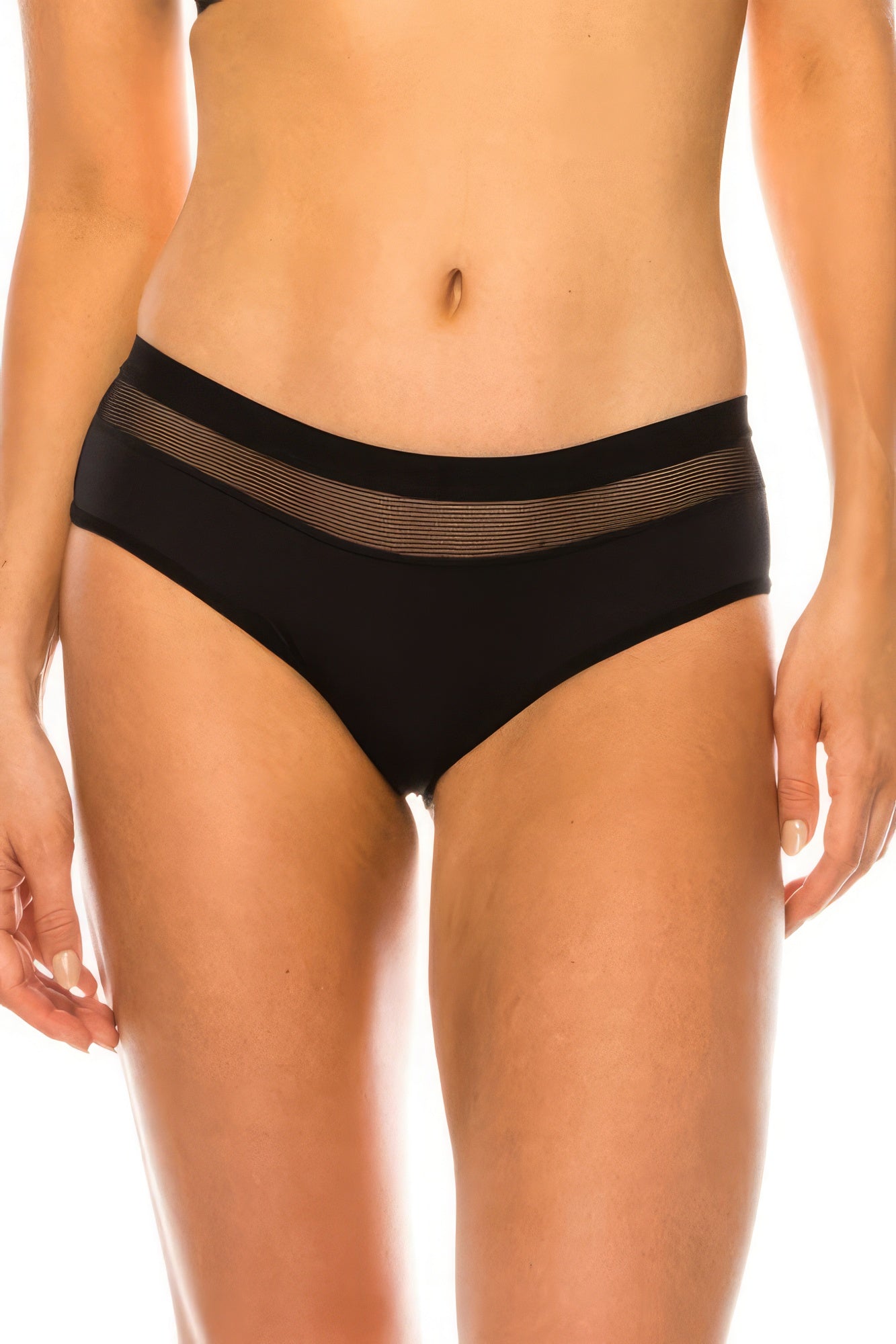 Womens Mesh Hipster Panty Mid Rise Soft Stretch Fabric Underwear