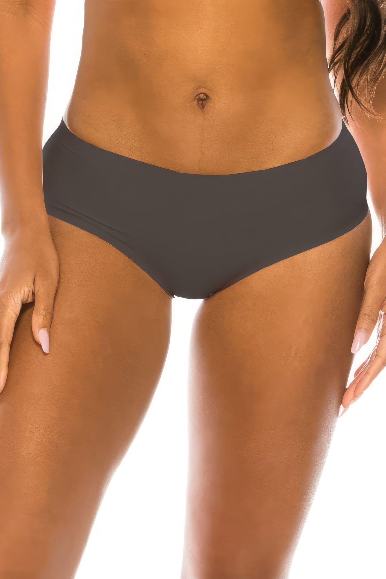 Womens No Line Solid Laser Cut Panty Mid Rise Soft Stretch Fabric Underwear