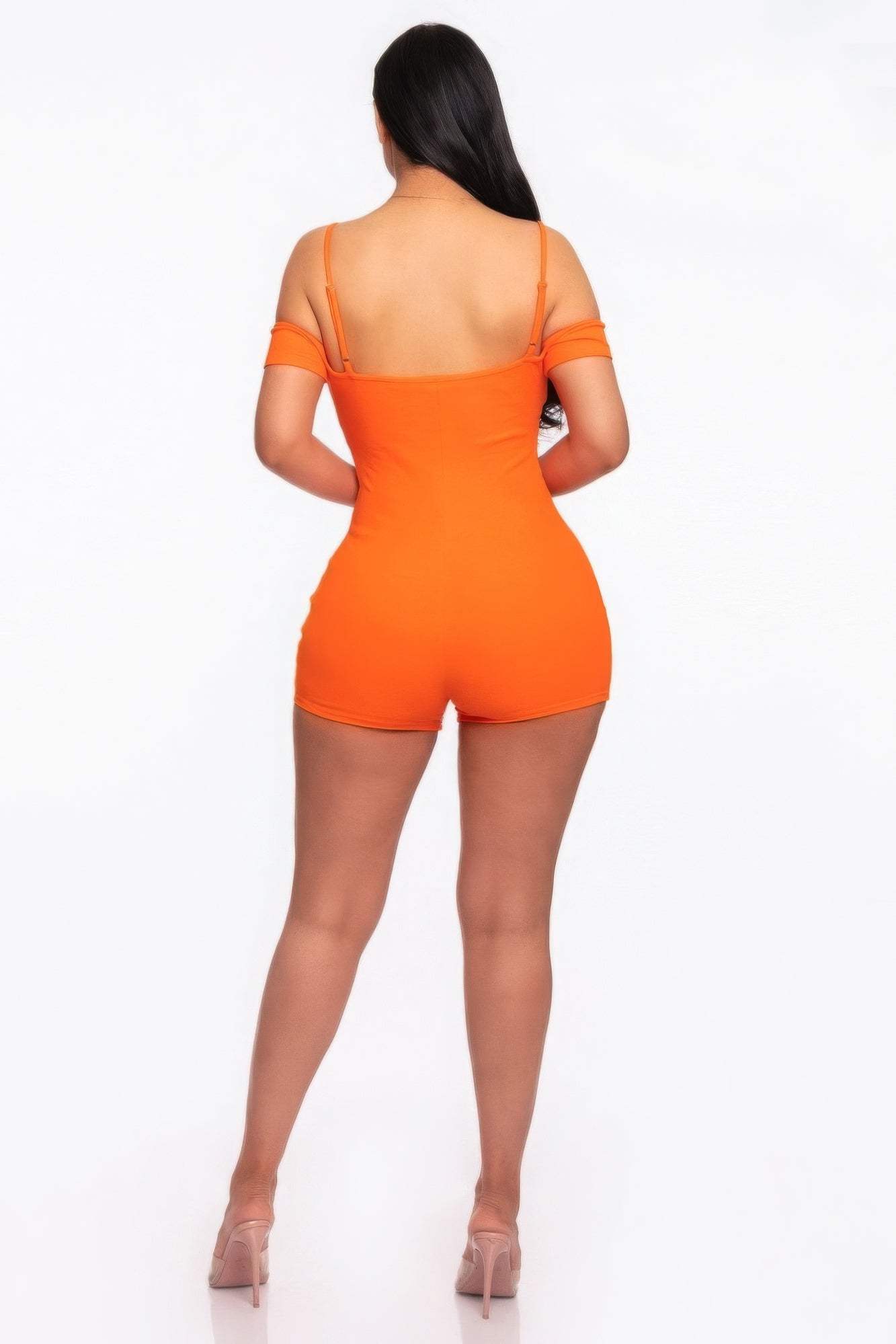 Women's Infinity Off-shoulder Rompers Bodysuit Bodycon Stretch Rib Knit Cut-Out