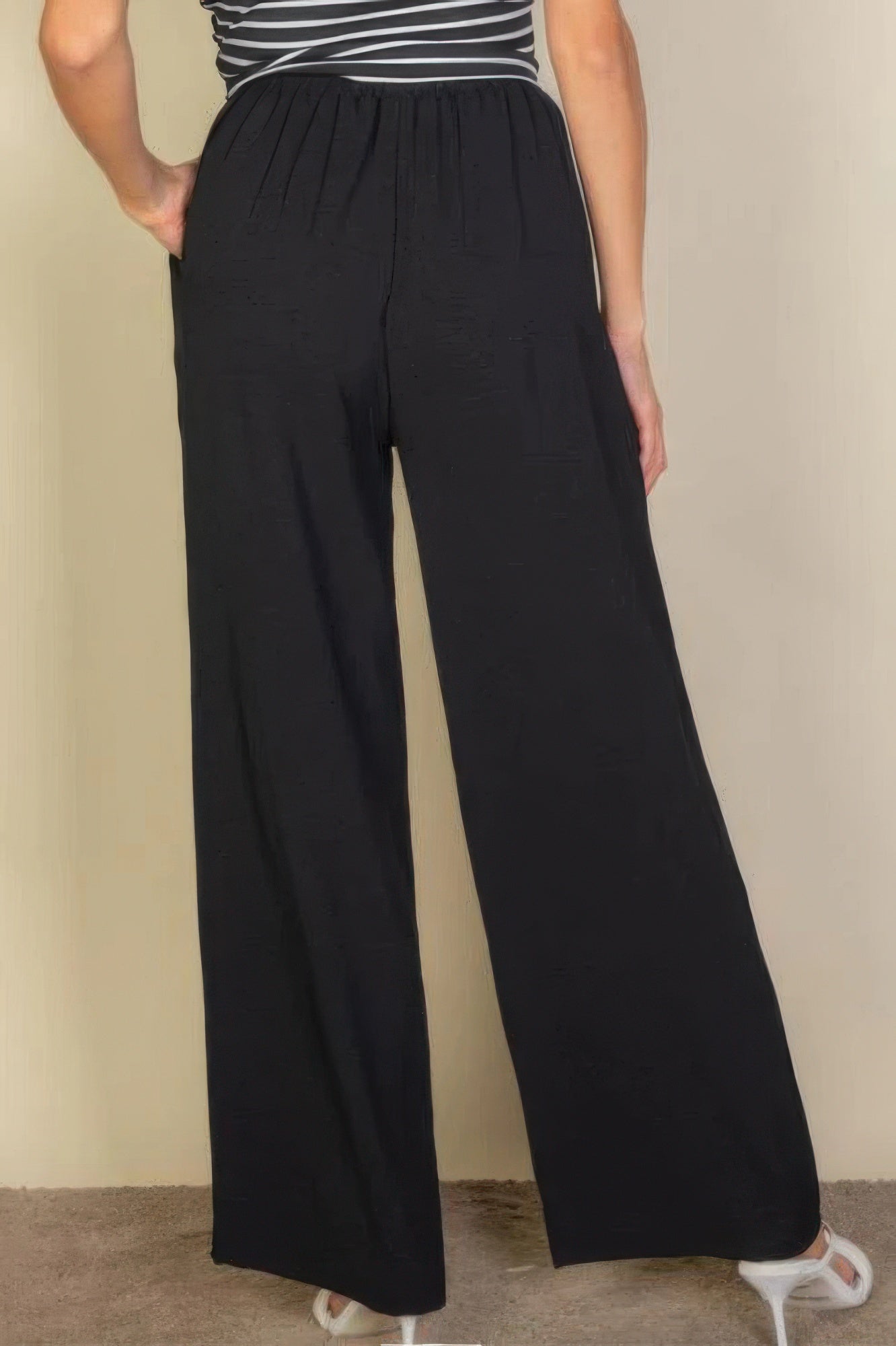Women's Pants Drawstring Waist Wide Leg Minimalist Stretch Palazzo Pants
