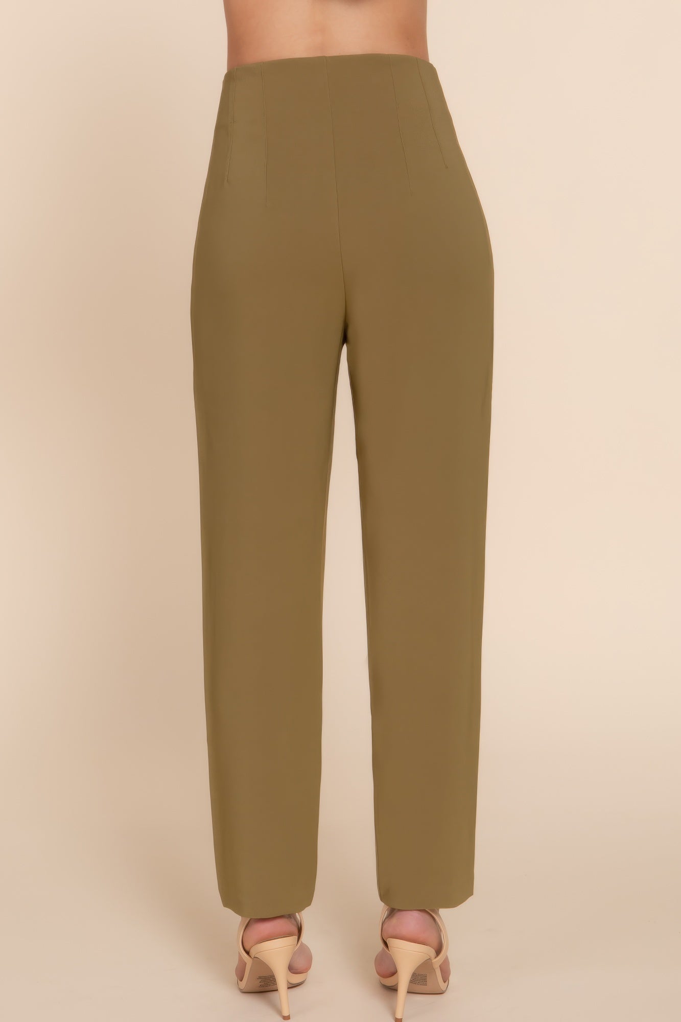 Womens Work Trousers High Waist Pintuck Office Formal Long Pants