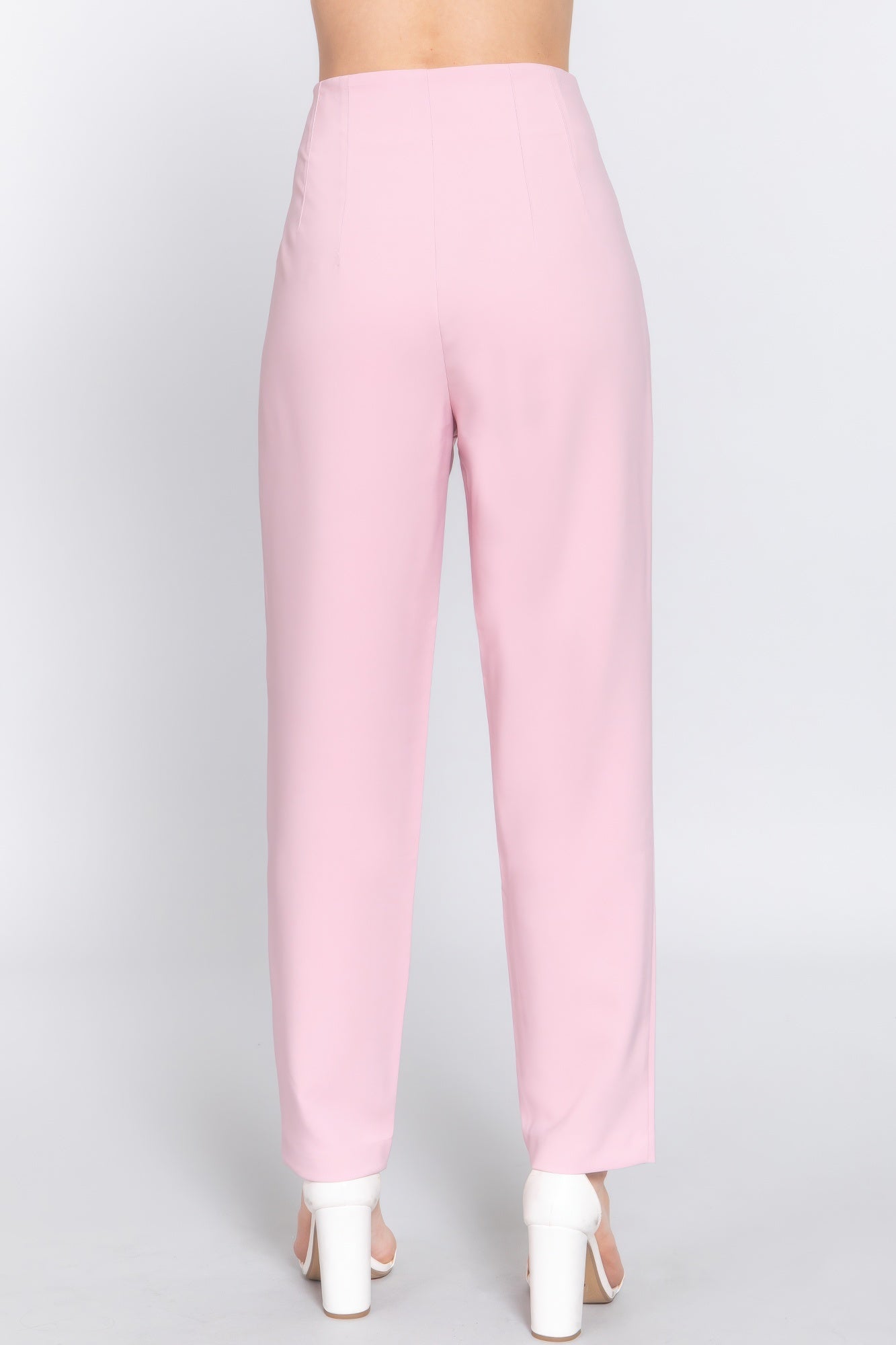 Womens Work Trousers High Waist Pintuck Office Formal Long Pants