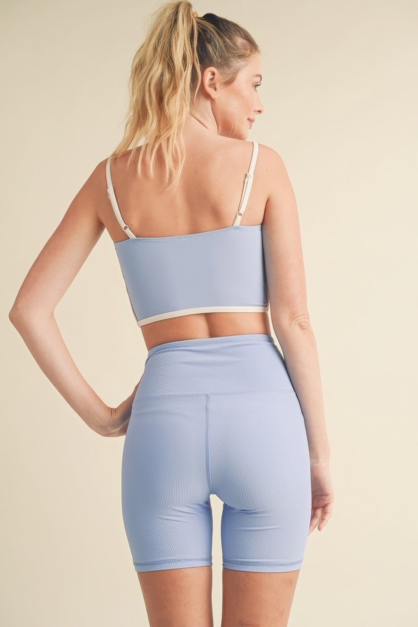 Women's Square Neck Sculpting Bra Tank Top Sleeveless Stretch Piping Gym Workout