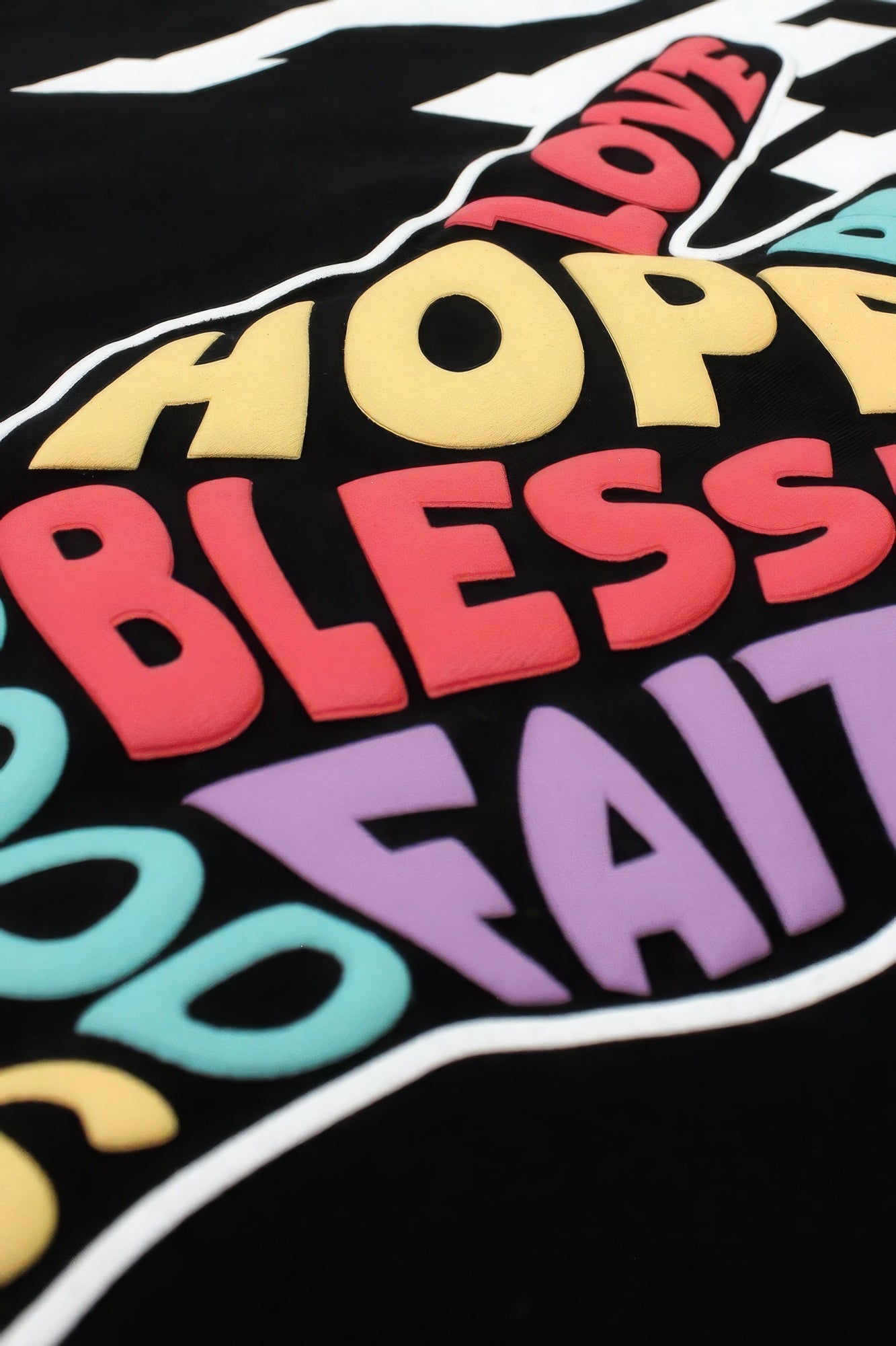 Men's Peace Hand Sign Tee T-Shirt Short Sleeve Puff Printed Cotton Outfit Gift