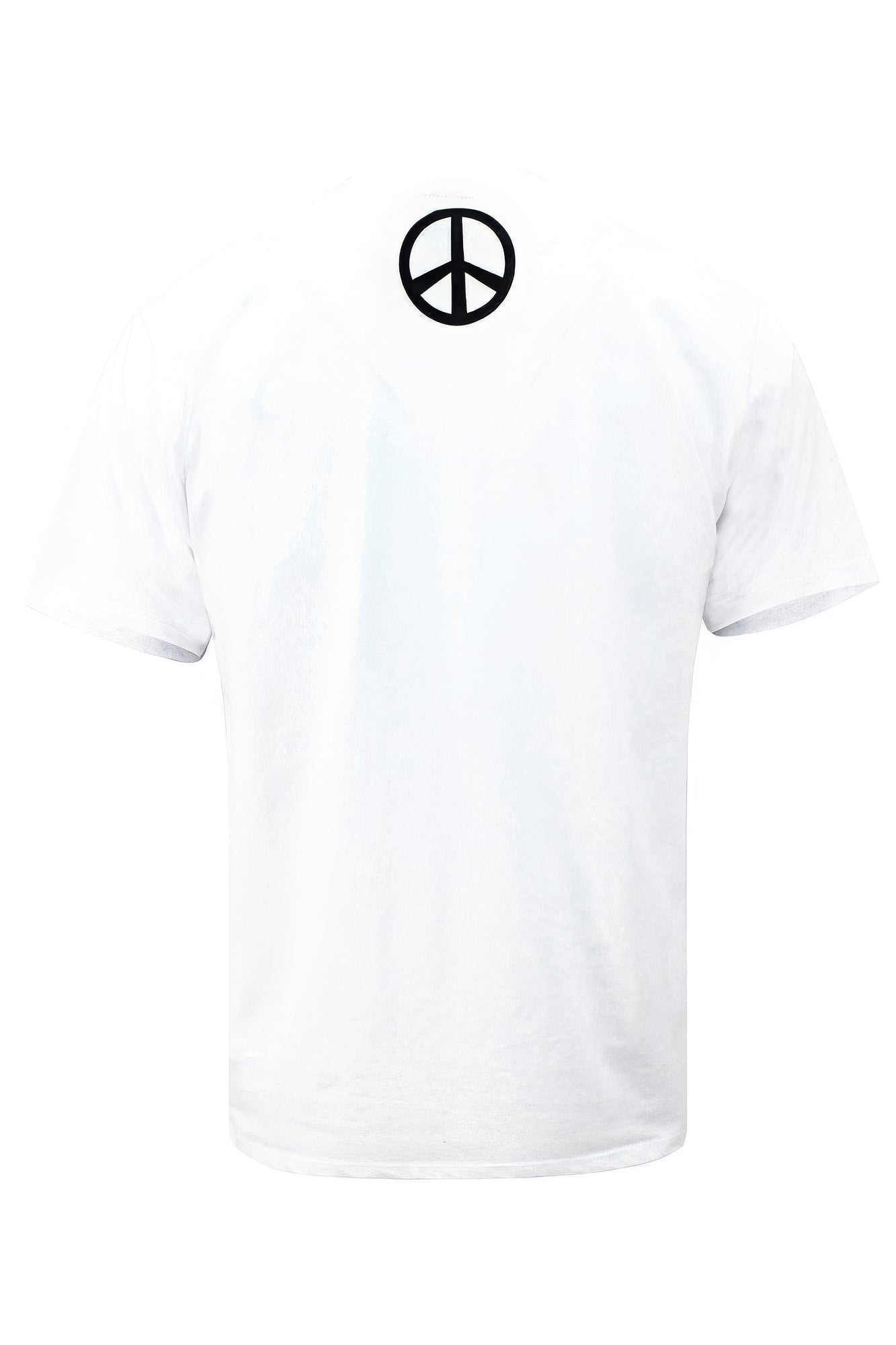 Men's Peace Happiness Tee T-Shirt Short Sleeve Puff Printed Cotton Outfit Gift