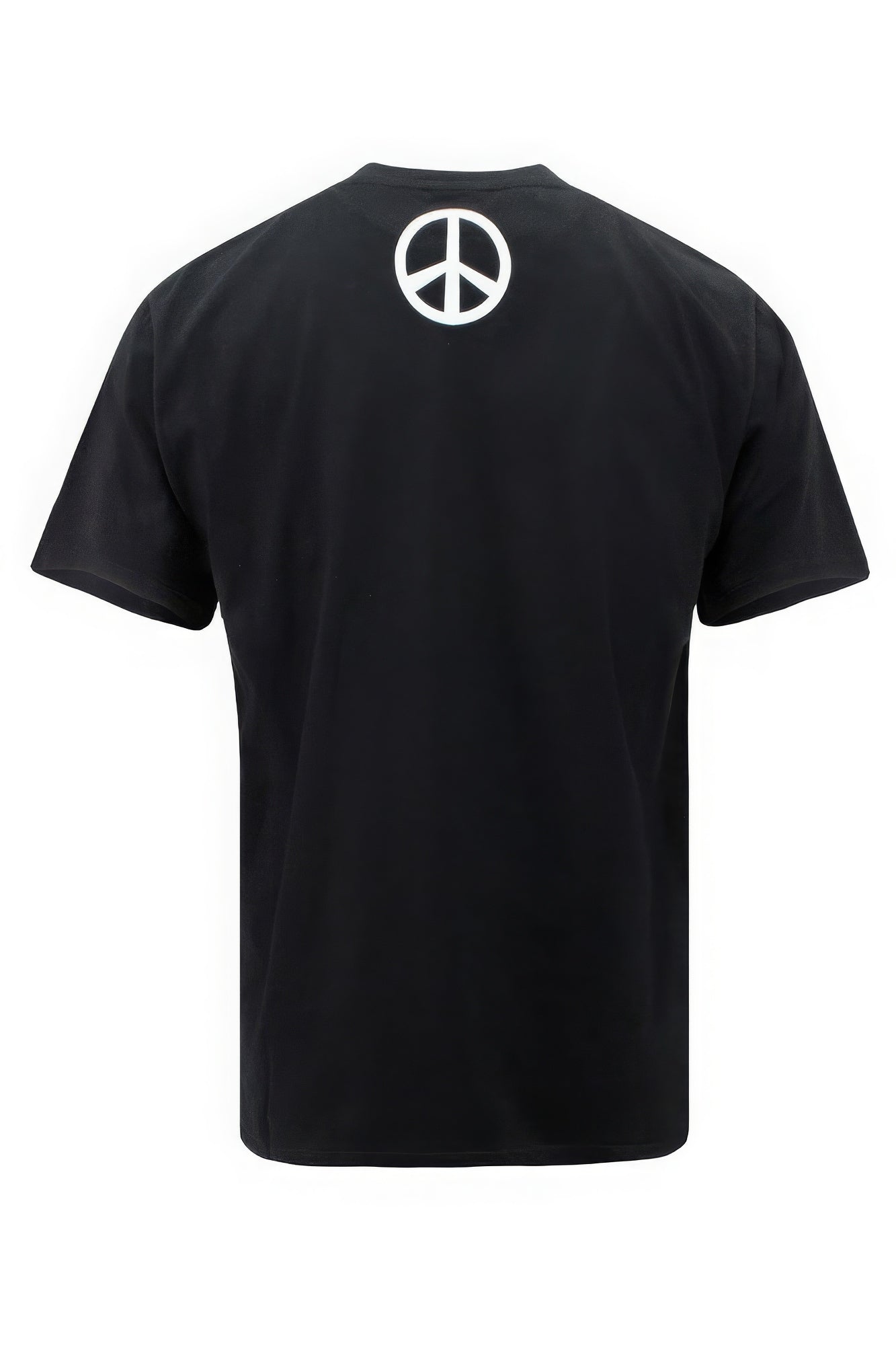 Men's Peace Happiness Tee T-Shirt Short Sleeve Puff Printed Cotton Outfit Gift