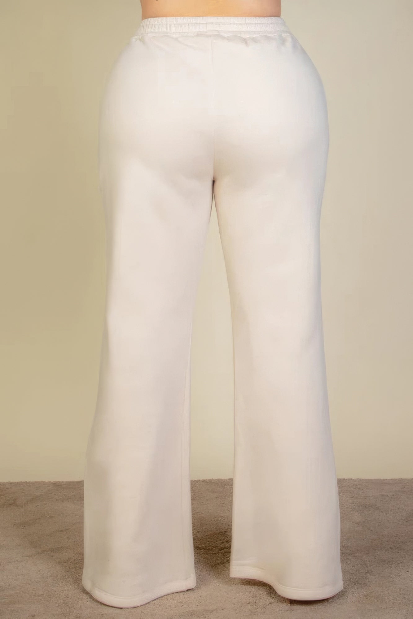 Women Plus Size Drawstring Sweatpants Waist Slant Pocket Flare Leg Workout Pants