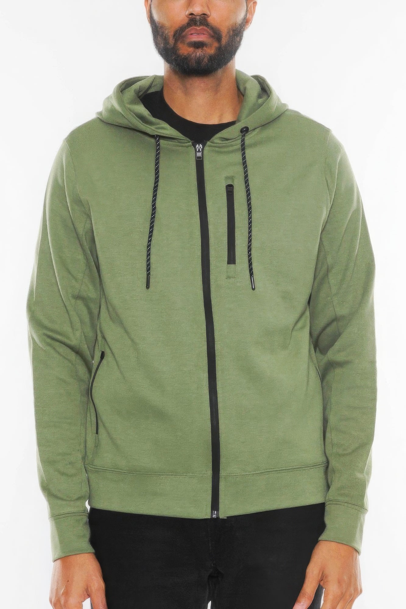 Men's Heathered Zip Up Hoodie Jacket Causal Full Zipper Cotton Hooded Sweatshirt
