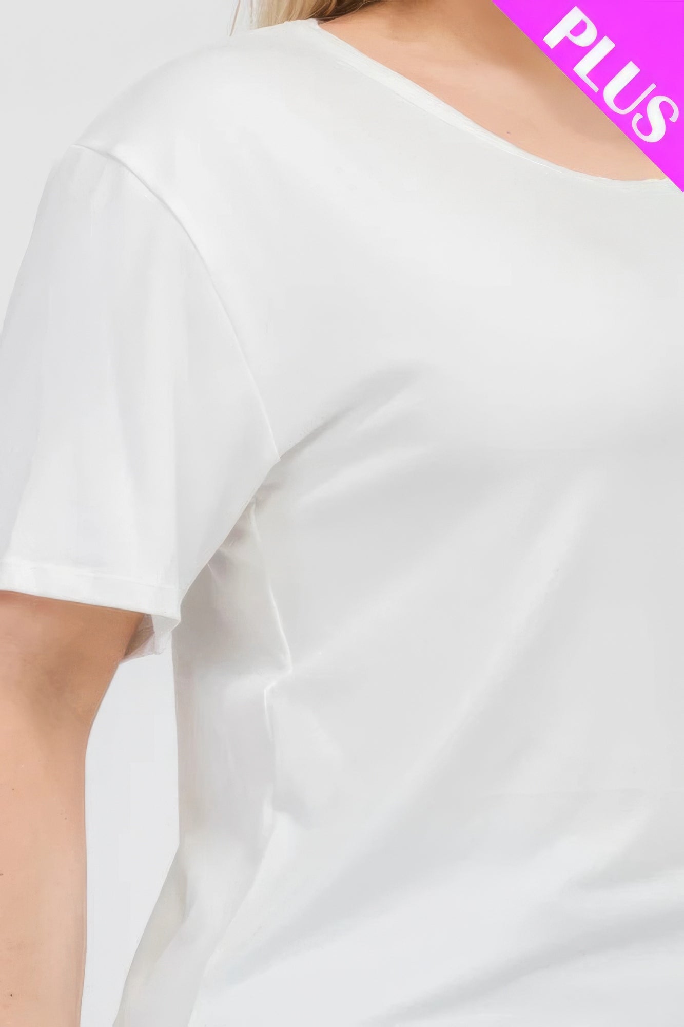 Women's Plus Basic Tee T-Shirt Soft Short Sleeve Crew Neck Solid Top (1X,2X,3X)