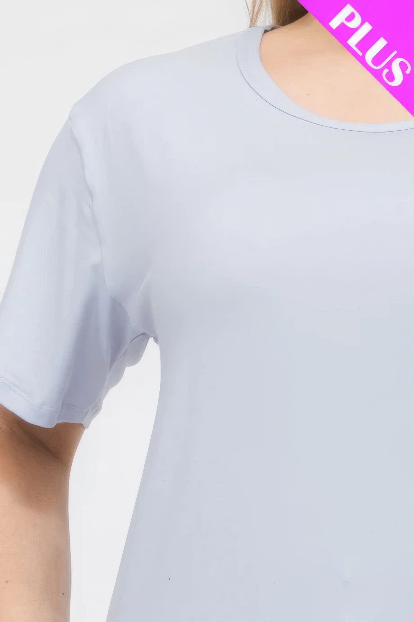 Women's Plus Basic Tee T-Shirt Soft Short Sleeve Crew Neck Solid Top (1X,2X,3X)