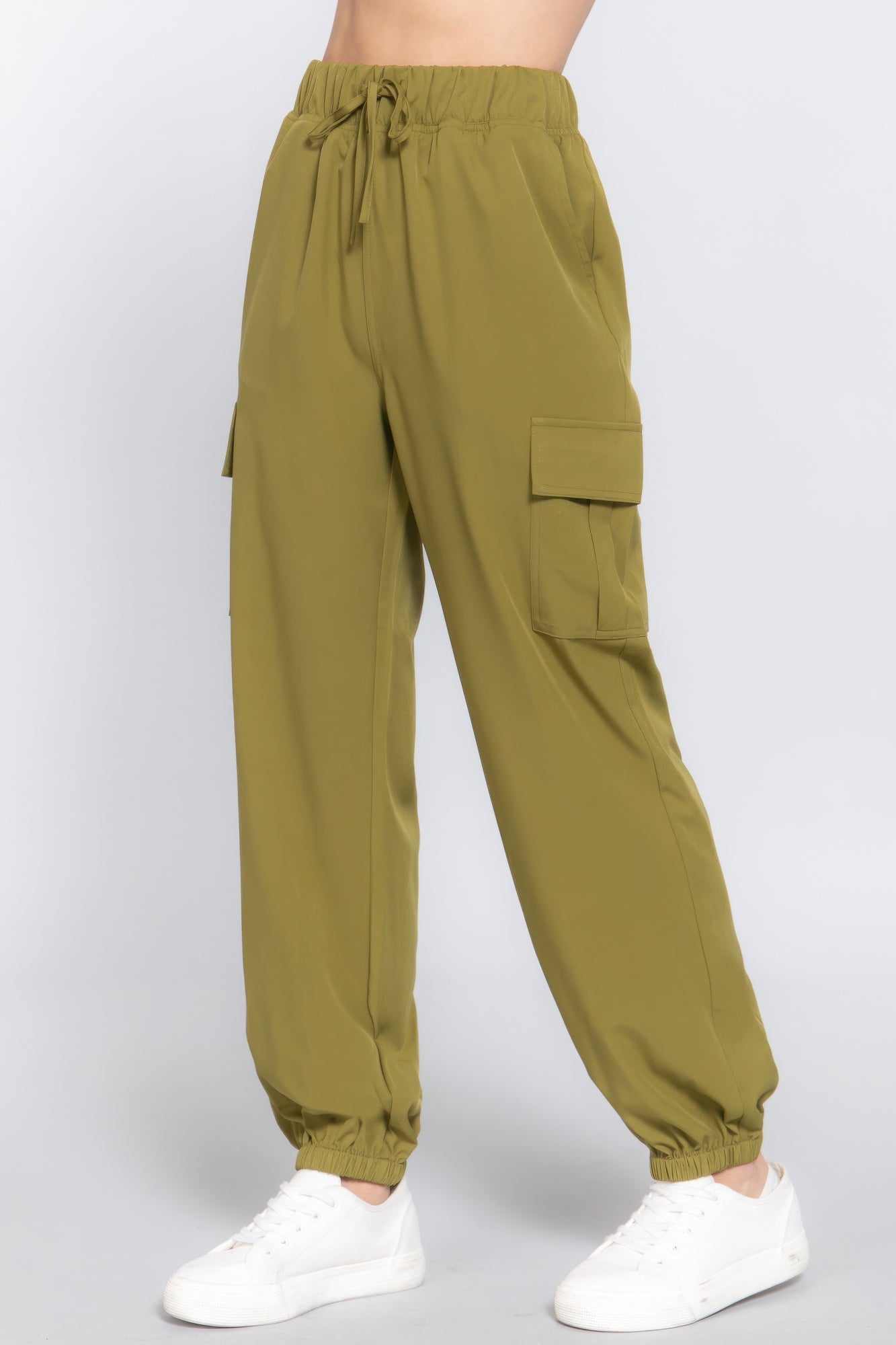Women's Cargo Pants Casual Stretch Woven Light Weight Trousers Pockets Joggers