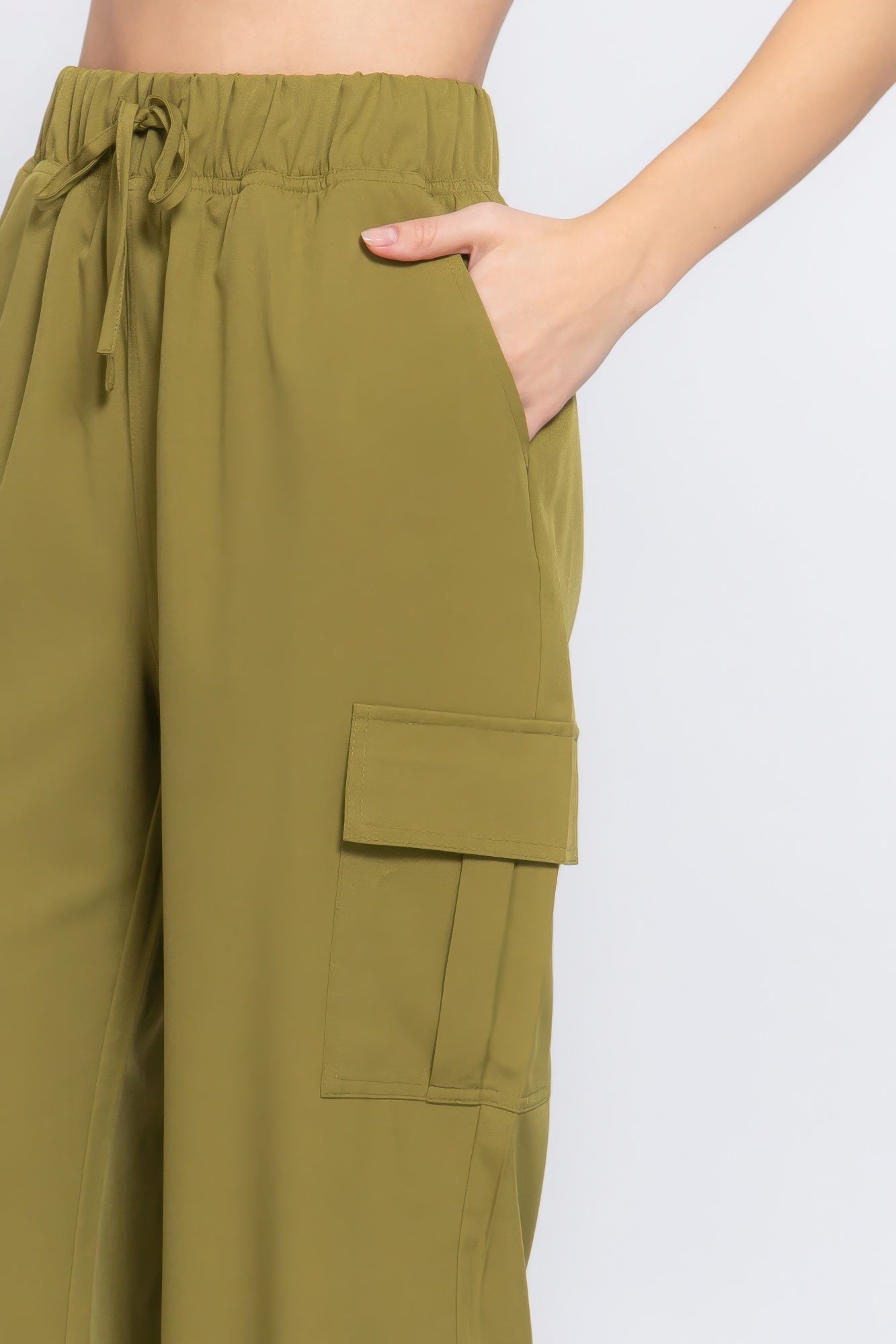 Women's Cargo Pants Casual Stretch Woven Light Weight Trousers Pockets Joggers