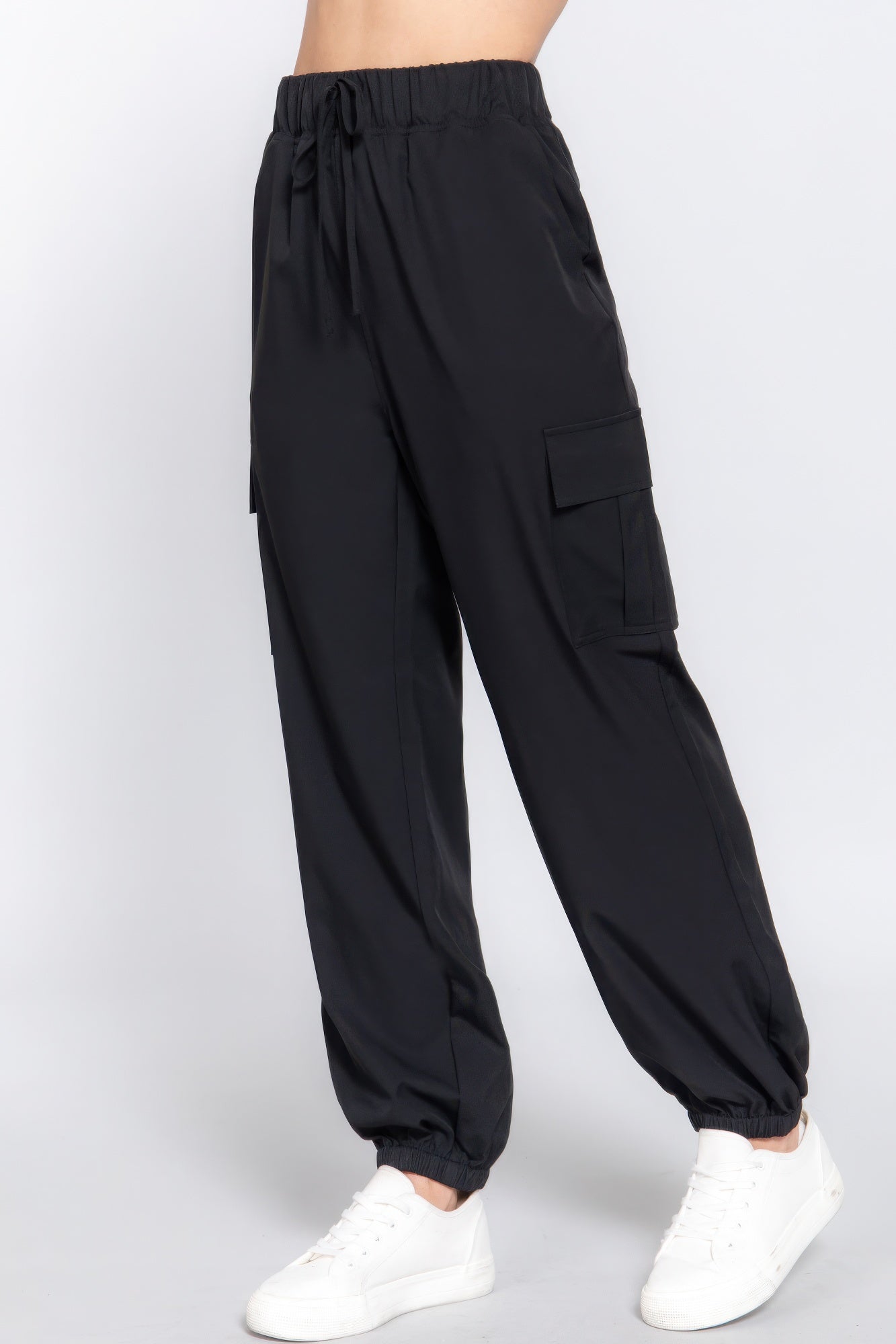 Women's Cargo Pants Casual Stretch Woven Light Weight Trousers Pockets Joggers