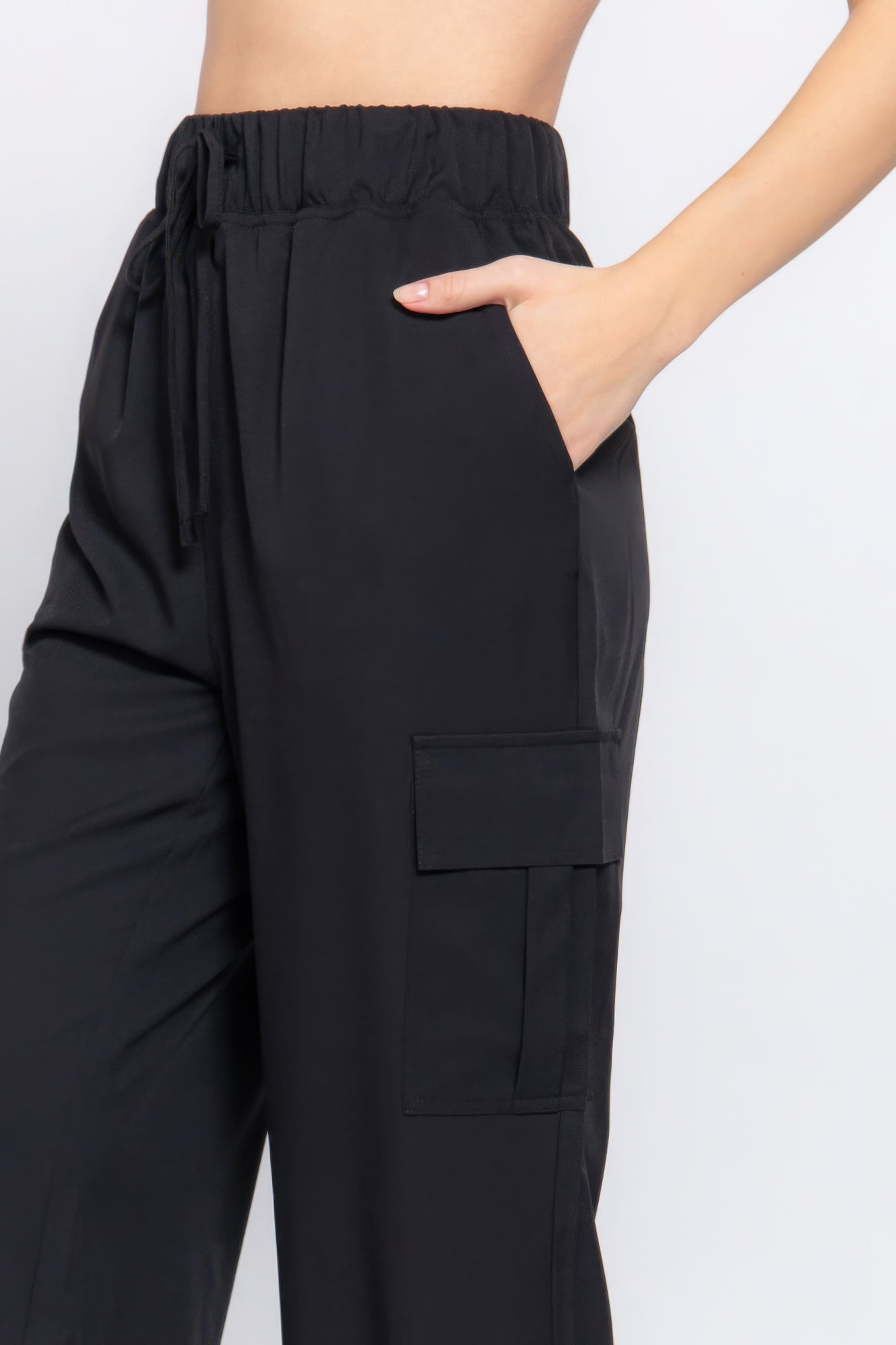 Women's Cargo Pants Casual Stretch Woven Light Weight Trousers Pockets Joggers