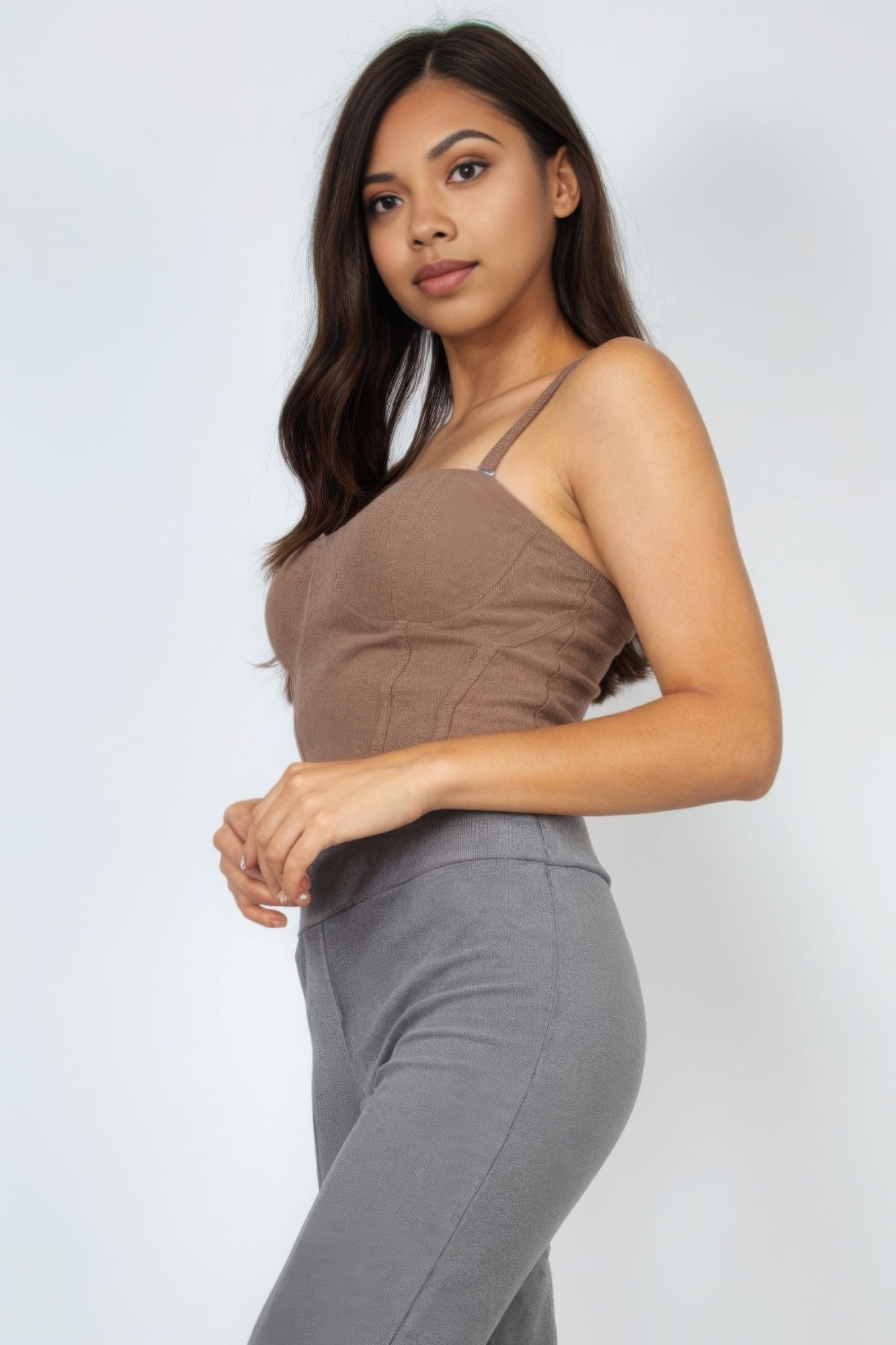 Women's Sweetheart Crop Top Corset Bustier Cami Tank Adjustable Spaghetti Straps