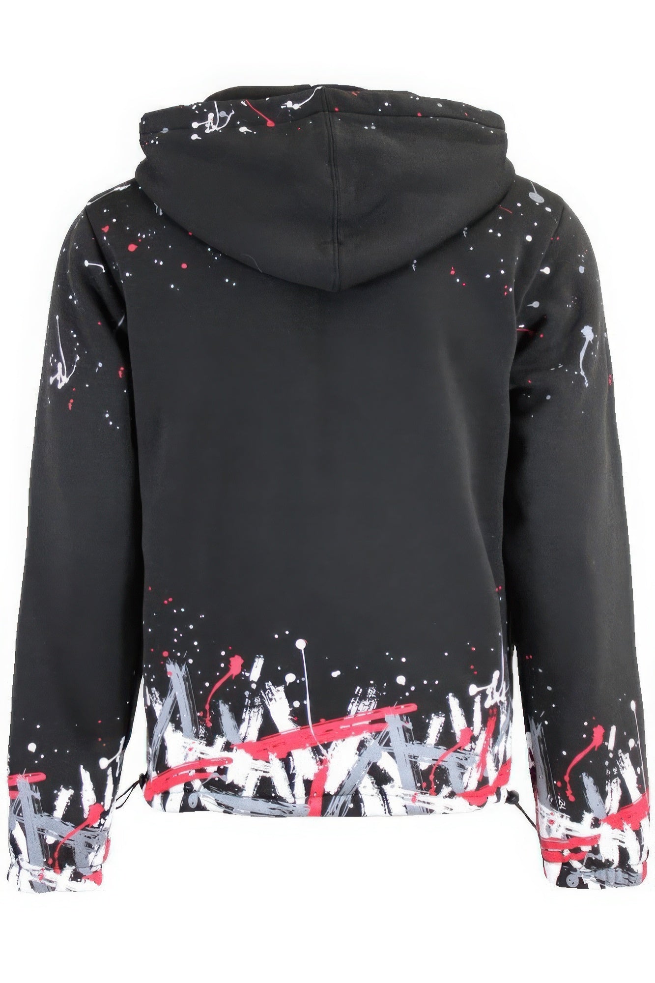 Men's Paint Splatter Fleece Tracksuit Set Hoodie Top Zipper Jacket & Sweatpants