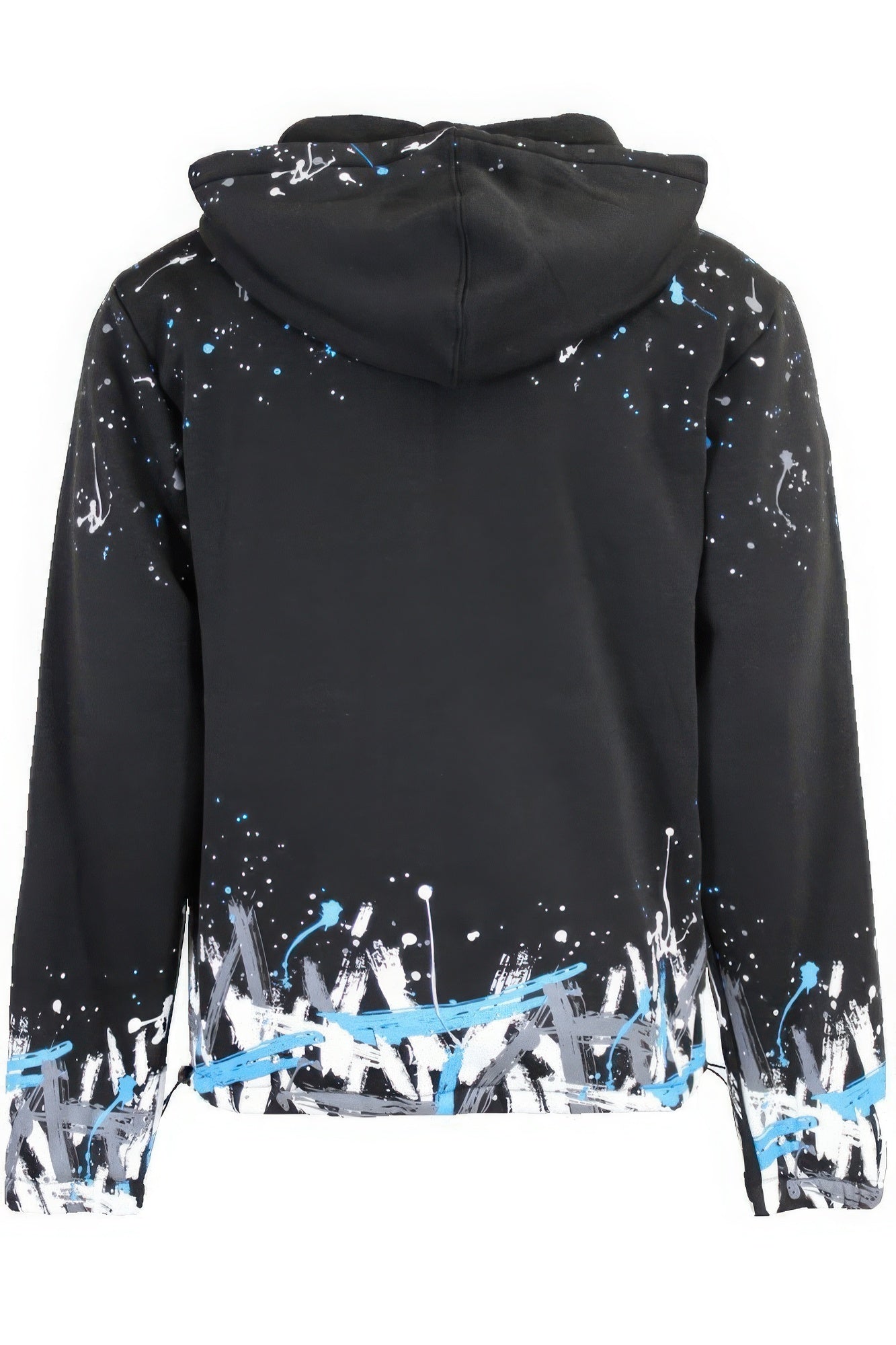 Men's Paint Splatter Fleece Tracksuit Set Hoodie Top Zipper Jacket & Sweatpants