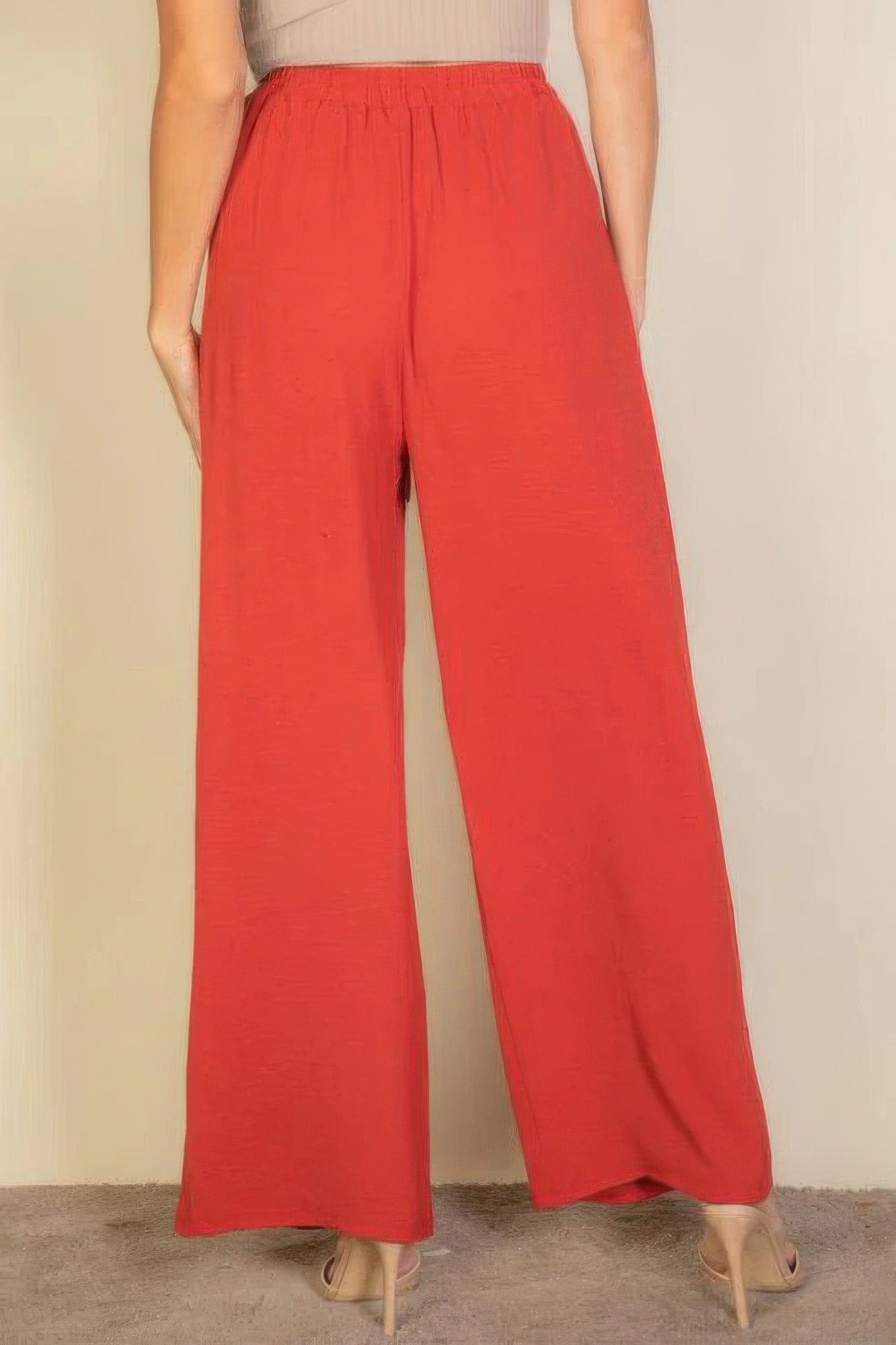 Women's Pants Drawstring Waist Wide Leg Minimalist Stretch Palazzo Pants
