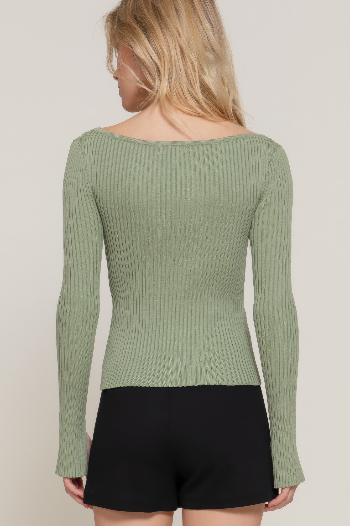 Women's Long Sleeve Boat Neck Knitted Comfy Pullover Sweater