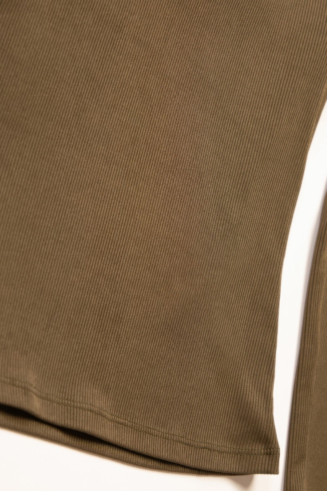 Womens Basic T-Shirt Round Neck Long Sleeve Stretch Rib Knit Solid Top