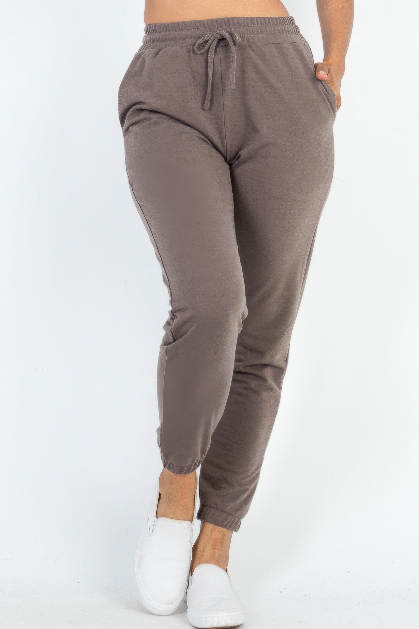 Women Jogger Pants Drawstring Elastic Waist French Terry Sweatpants Pockets