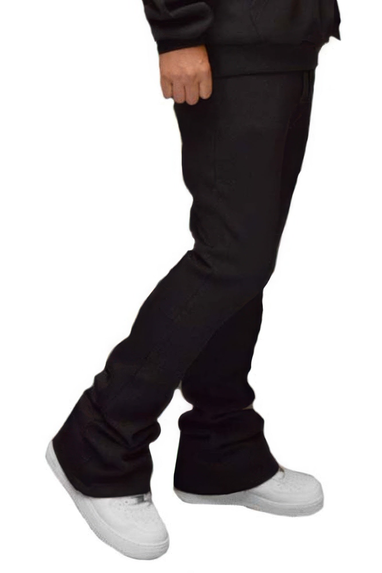Men's Solid Stacked Flared Drawstring Sweatpants Track Pants