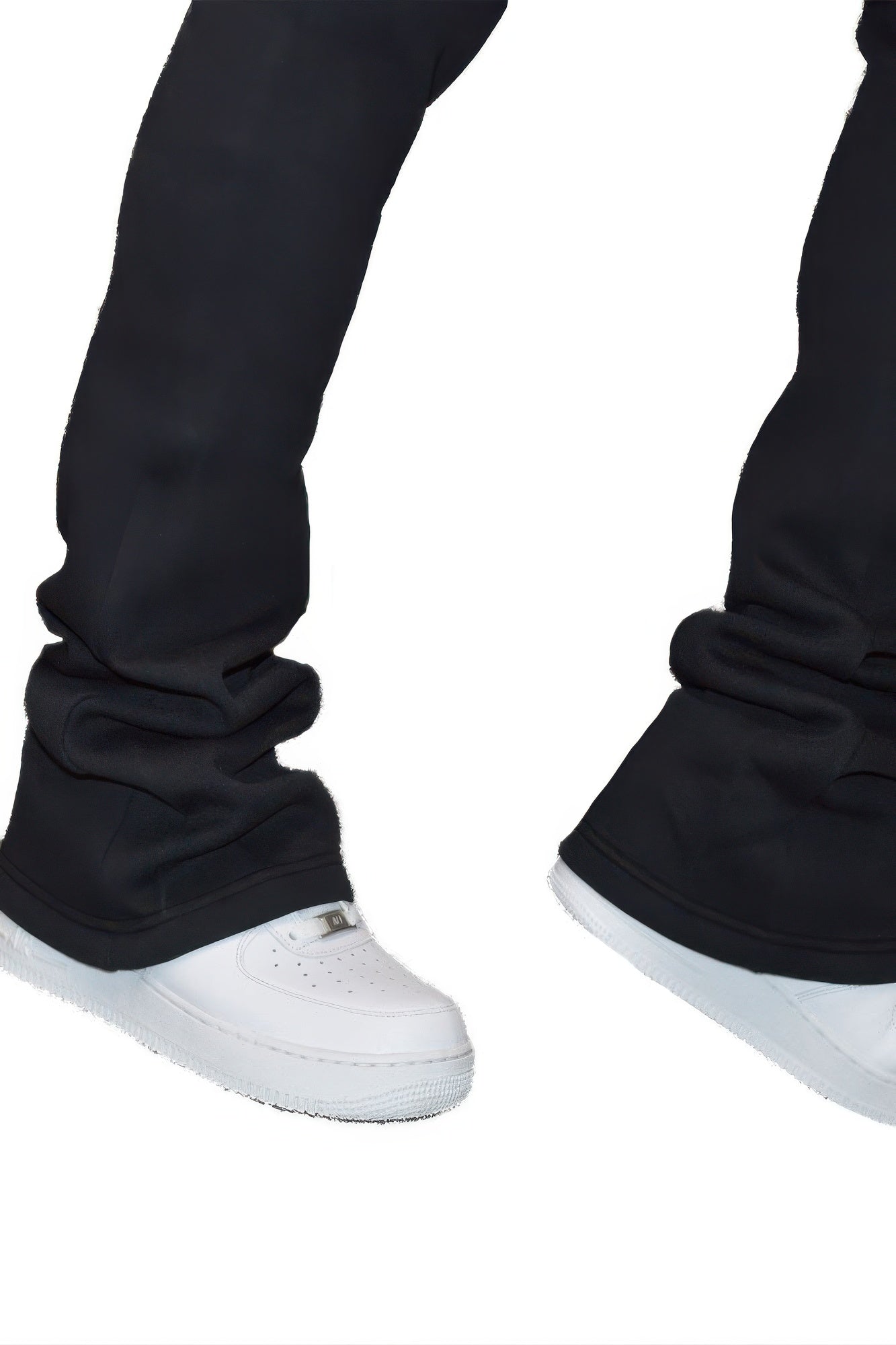 Men's Solid Stacked Flared Drawstring Sweatpants Track Pants