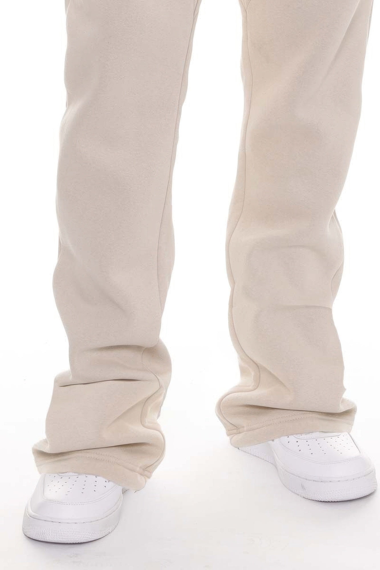 Men's Solid Stacked Fleece Flared Track Hoodie & Sweat Pant Sweat Suit Set