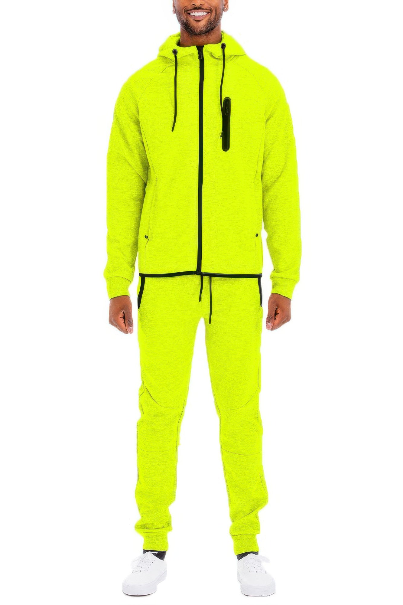 Mens Tracksuit Set Tech Fleece Track Suit Hooded Jacket & Pant Set Running Gym