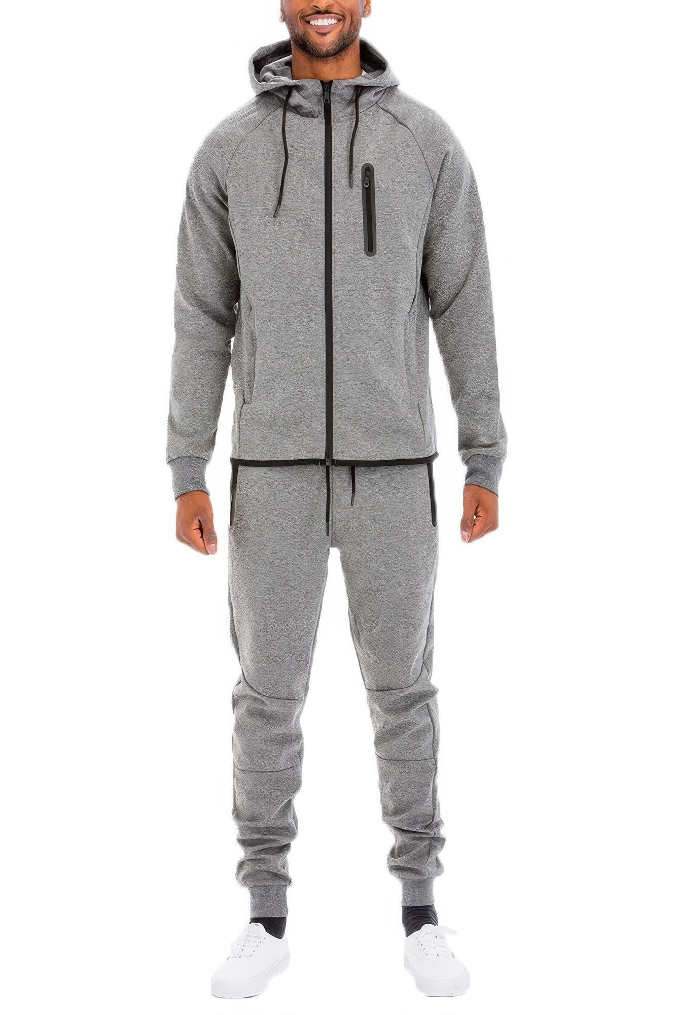 Mens Tracksuit Set Tech Fleece Track Suit Hooded Jacket & Pant Set Running Gym