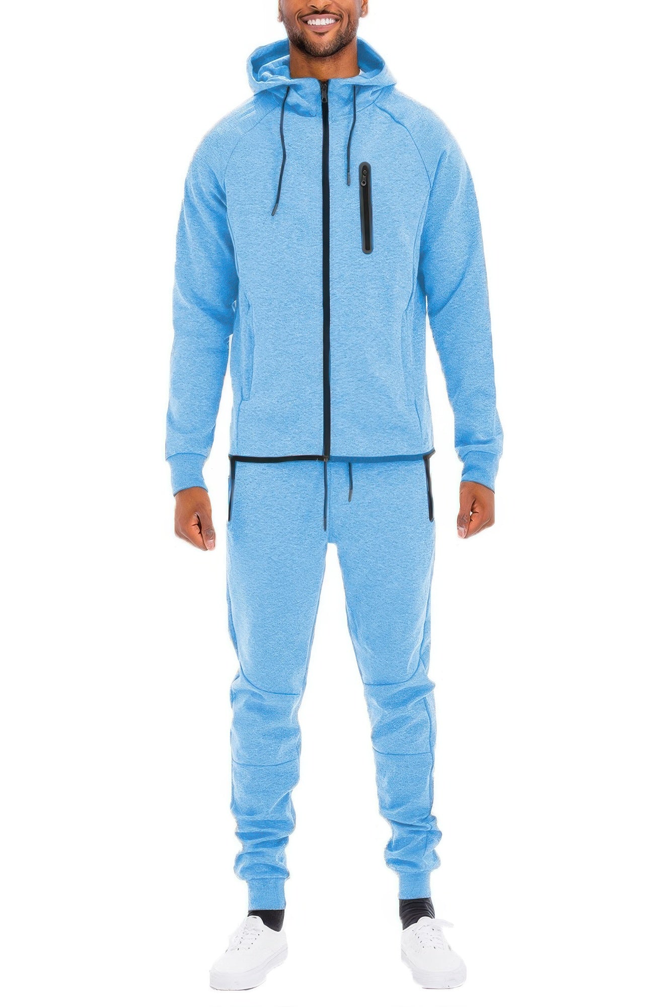 Mens Tracksuit Set Tech Fleece Track Suit Hooded Jacket & Pant Set Running Gym