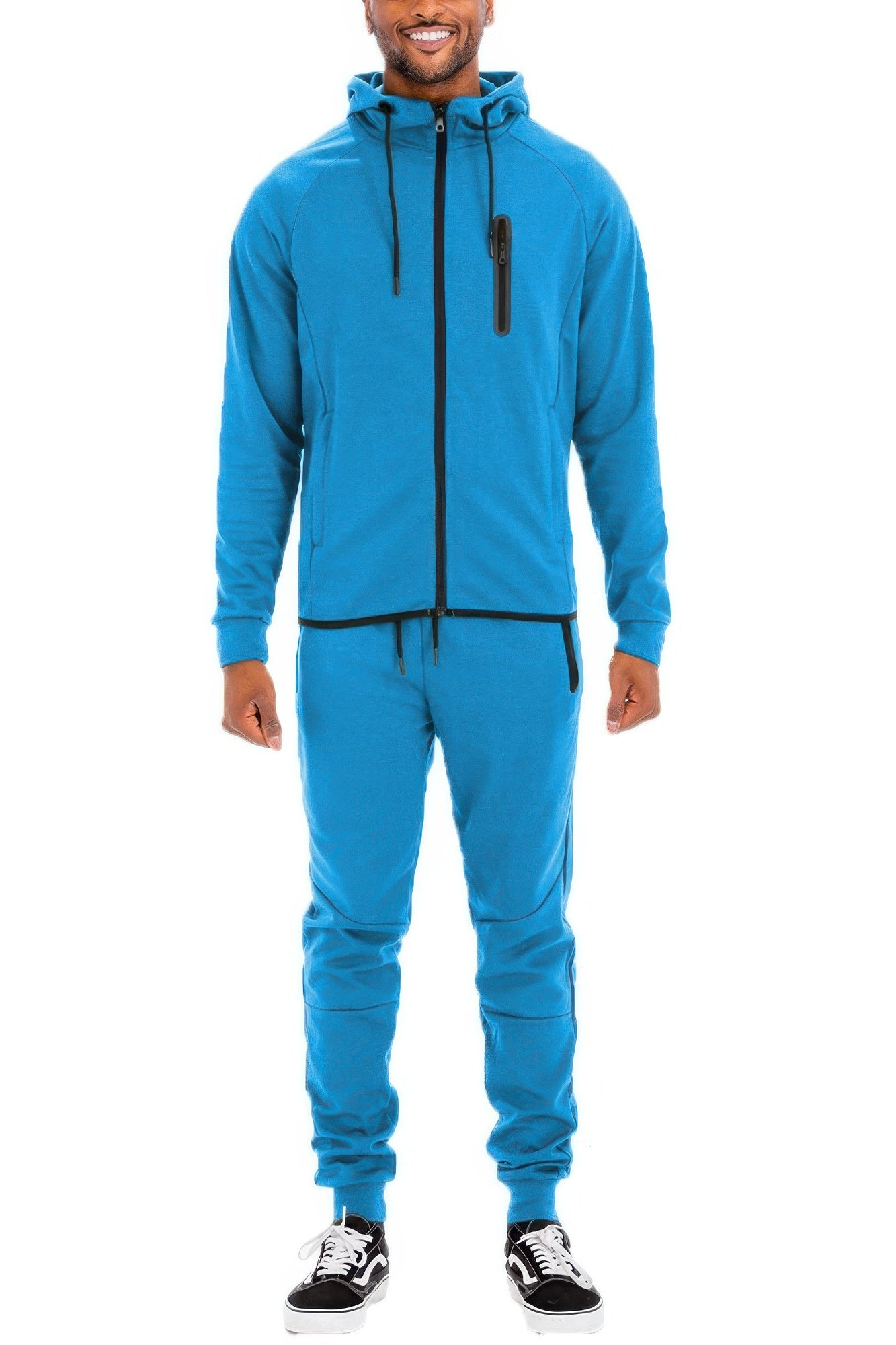 Mens Tracksuit Set Tech Fleece Track Suit Hooded Jacket & Pant Set Running Gym