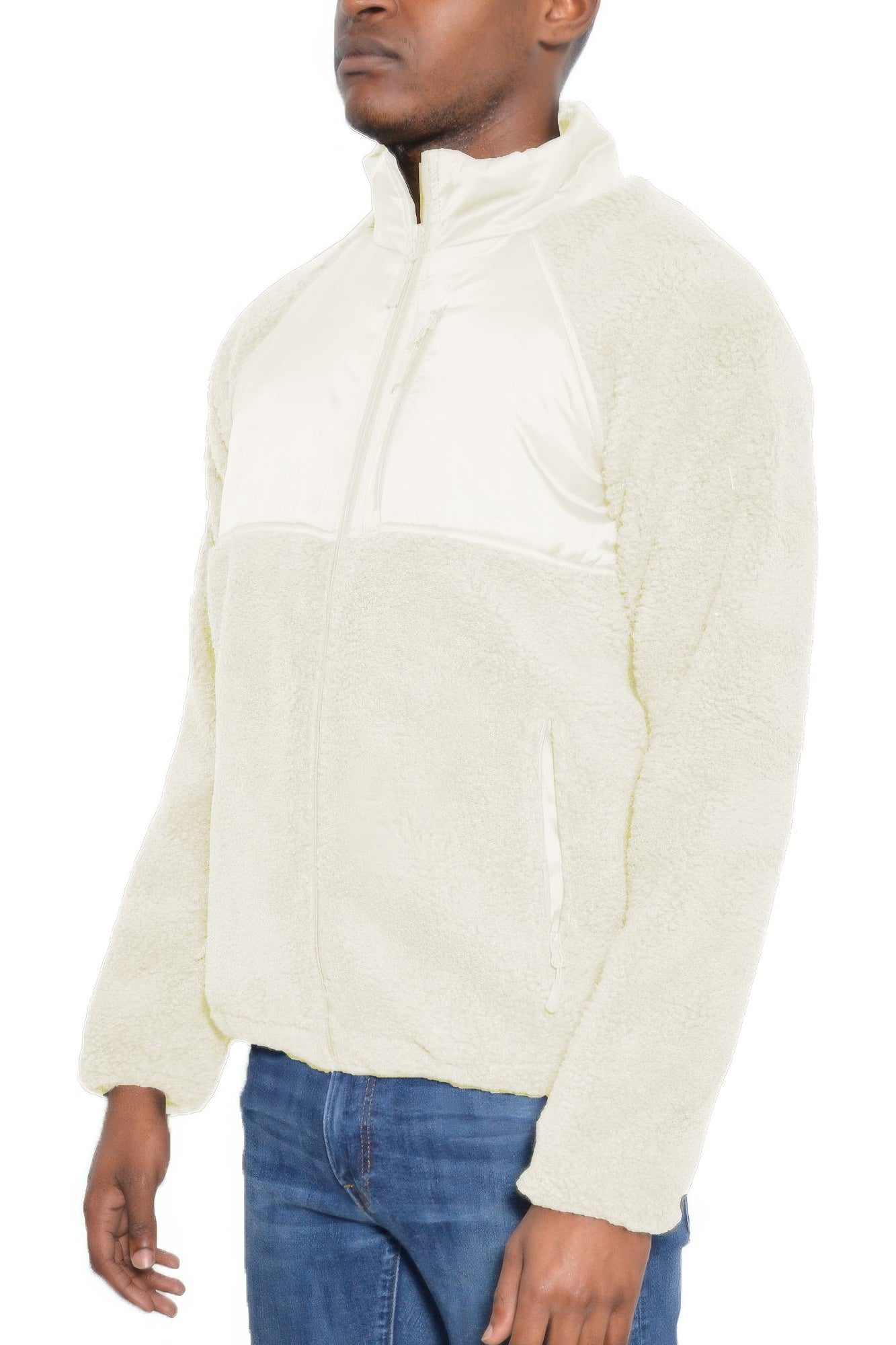 Mens Full Zip Sherpa Fleece Jacket Unisex Sherpa Coat
