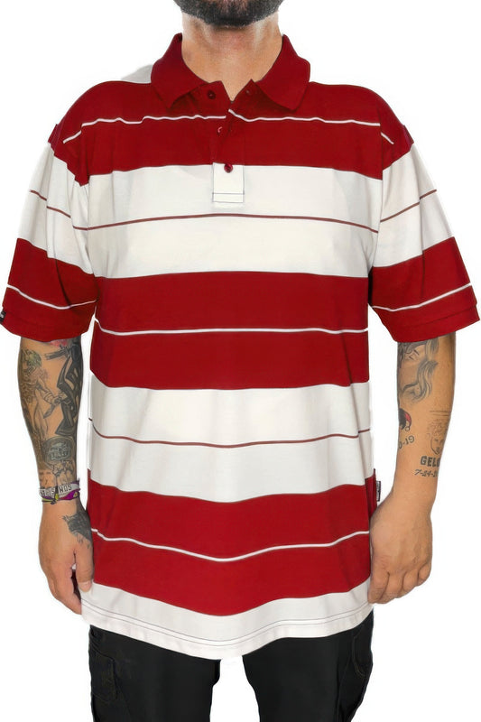 Men's Polo Shirt Striped & Solid Short Sleeve Pique 3-Button Casual Work Top