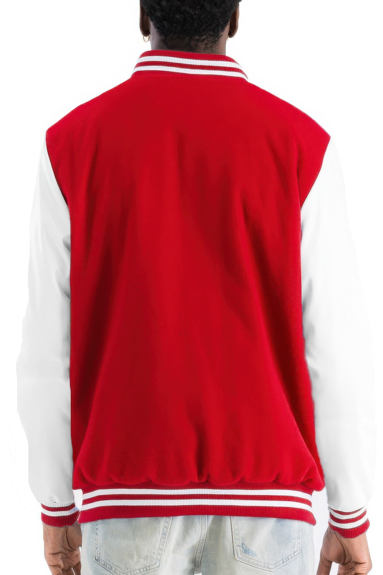 Mens Premium Snap Button Vintage Baseball Melton Letterman Varsity Jacket