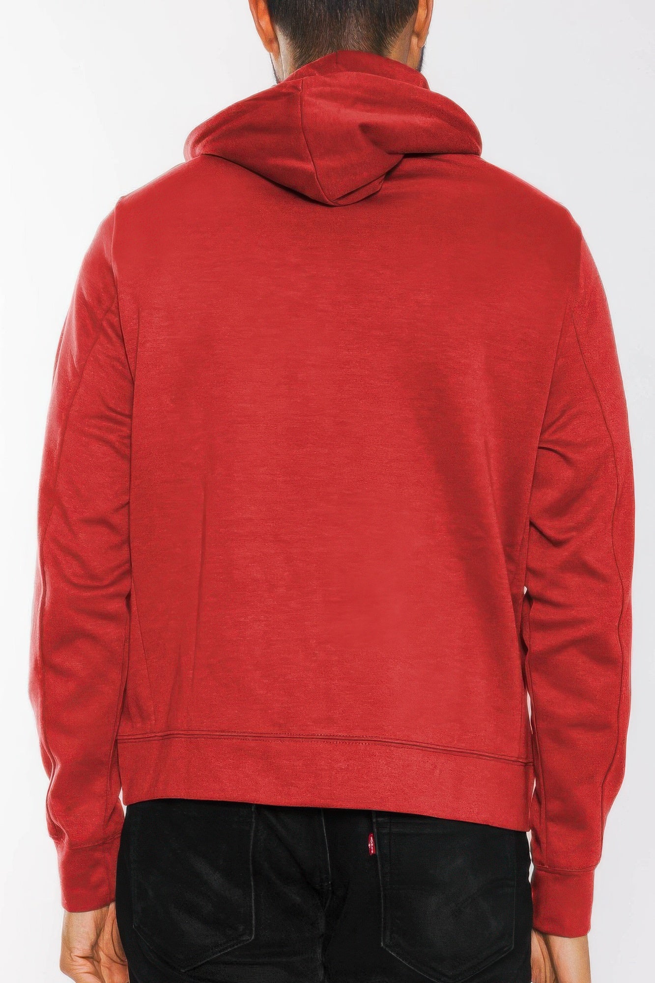 Mens Tracksuit Set Solid Stacked Flared Track Fleece Hooded Jacket & Pant Set