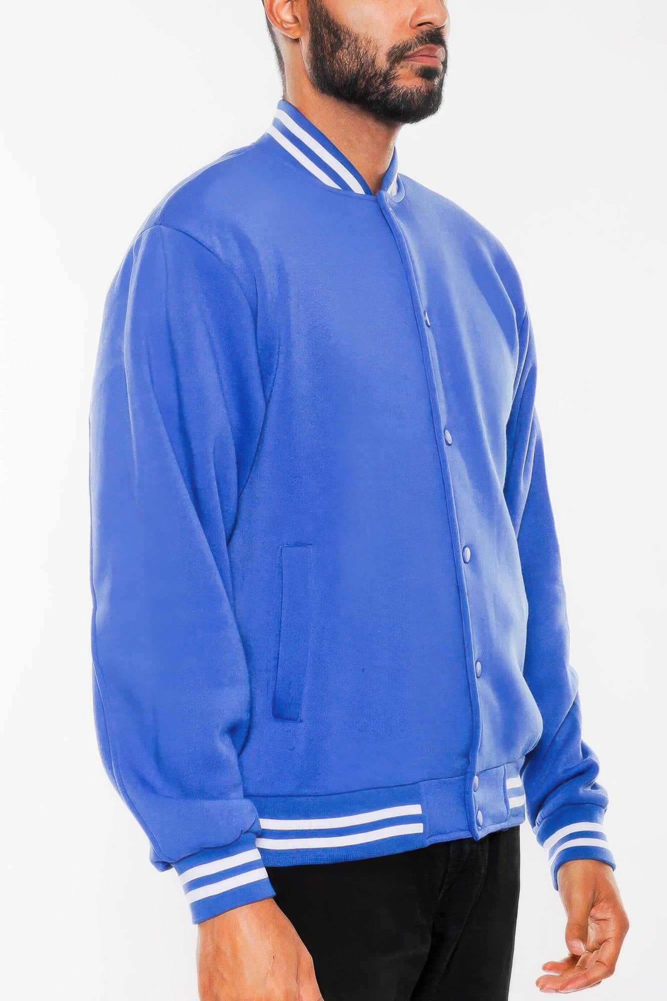 Mens Varsity Jacket Bomber Casual Hip Plain Letterman Jacket Windbreaker