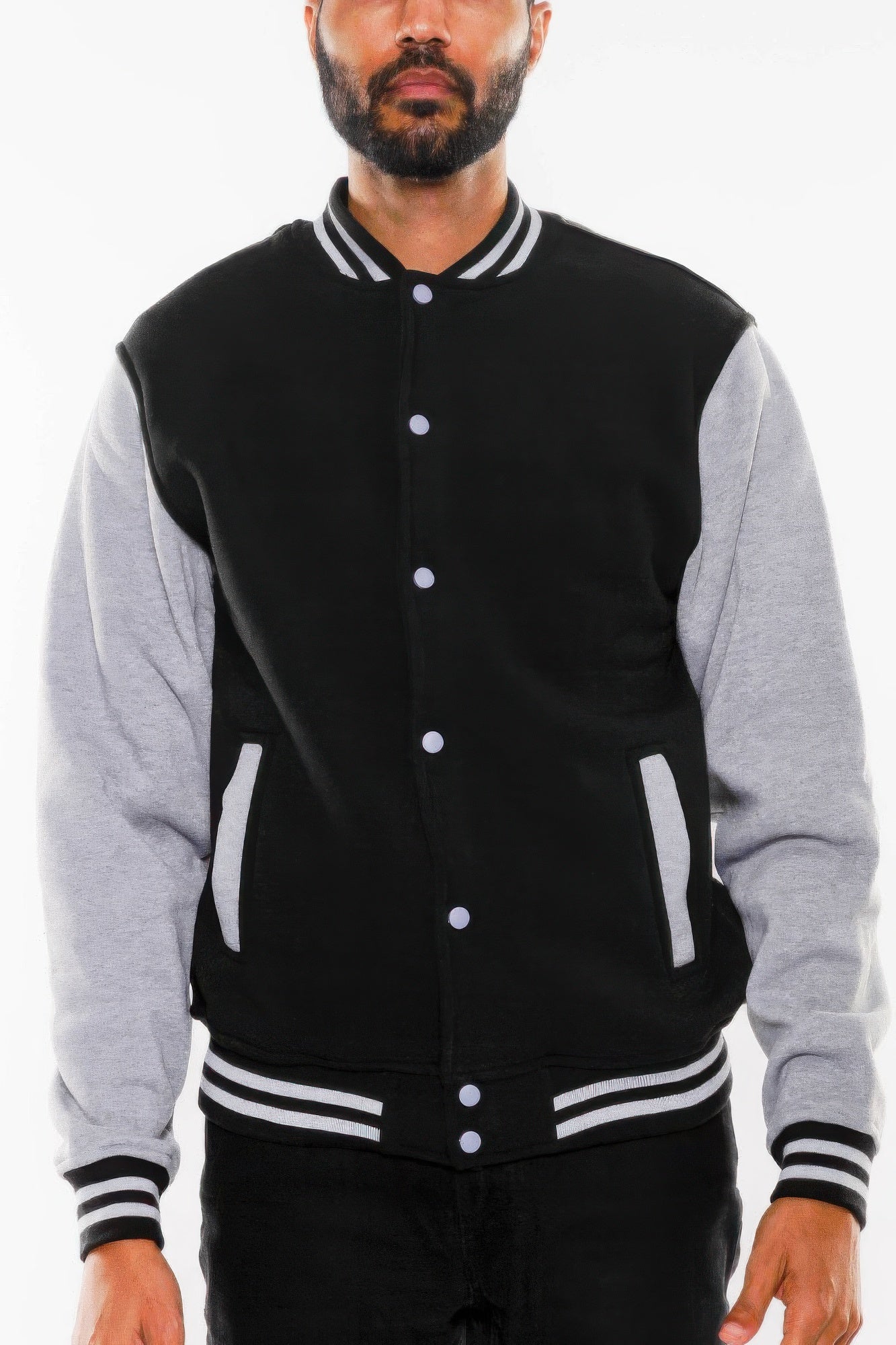 Mens Varsity Jacket Bomber Casual Hip Plain Letterman Jacket Windbreaker