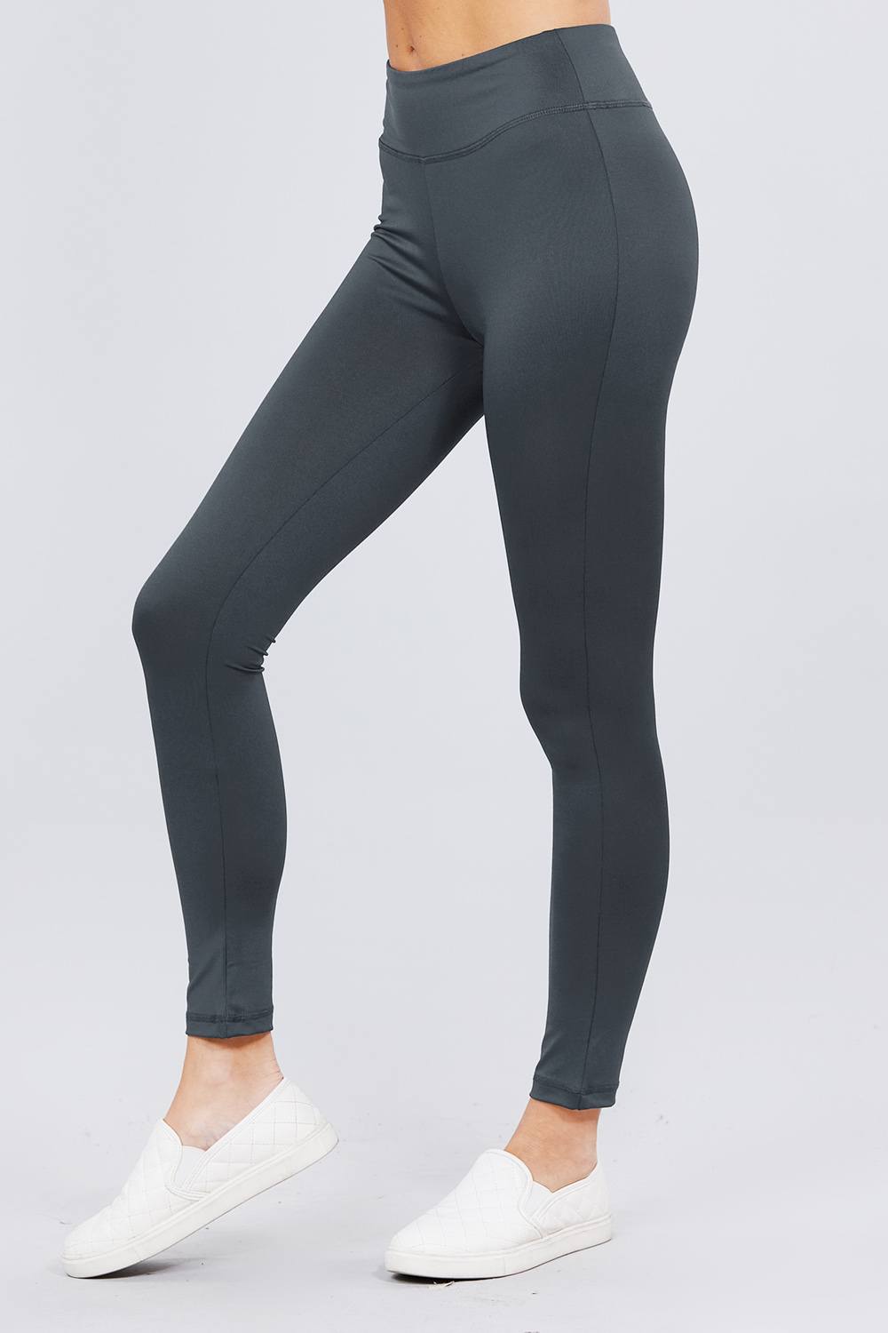Women's High Waist Workout Yoga Pants Leggings Lounge Gym Fitness - Charcoal