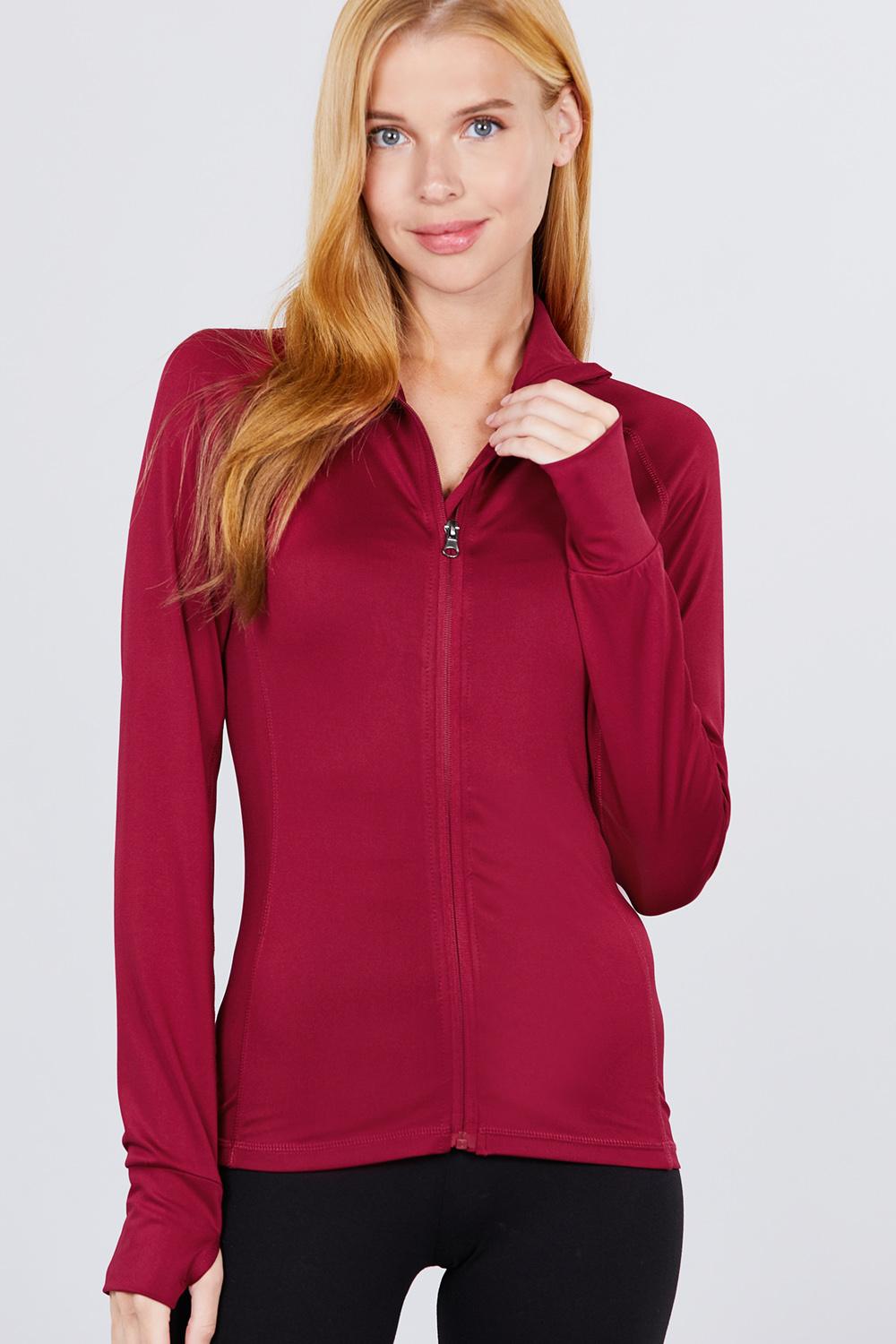 Women's Cozy Performance Zip Up Stretchy Work Out Activewear Track Jacket
