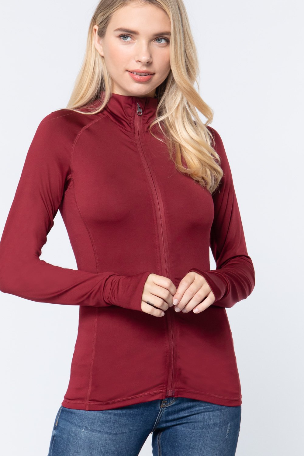 Women's Cozy Performance Zip Up Stretchy Work Out Activewear Track Jacket