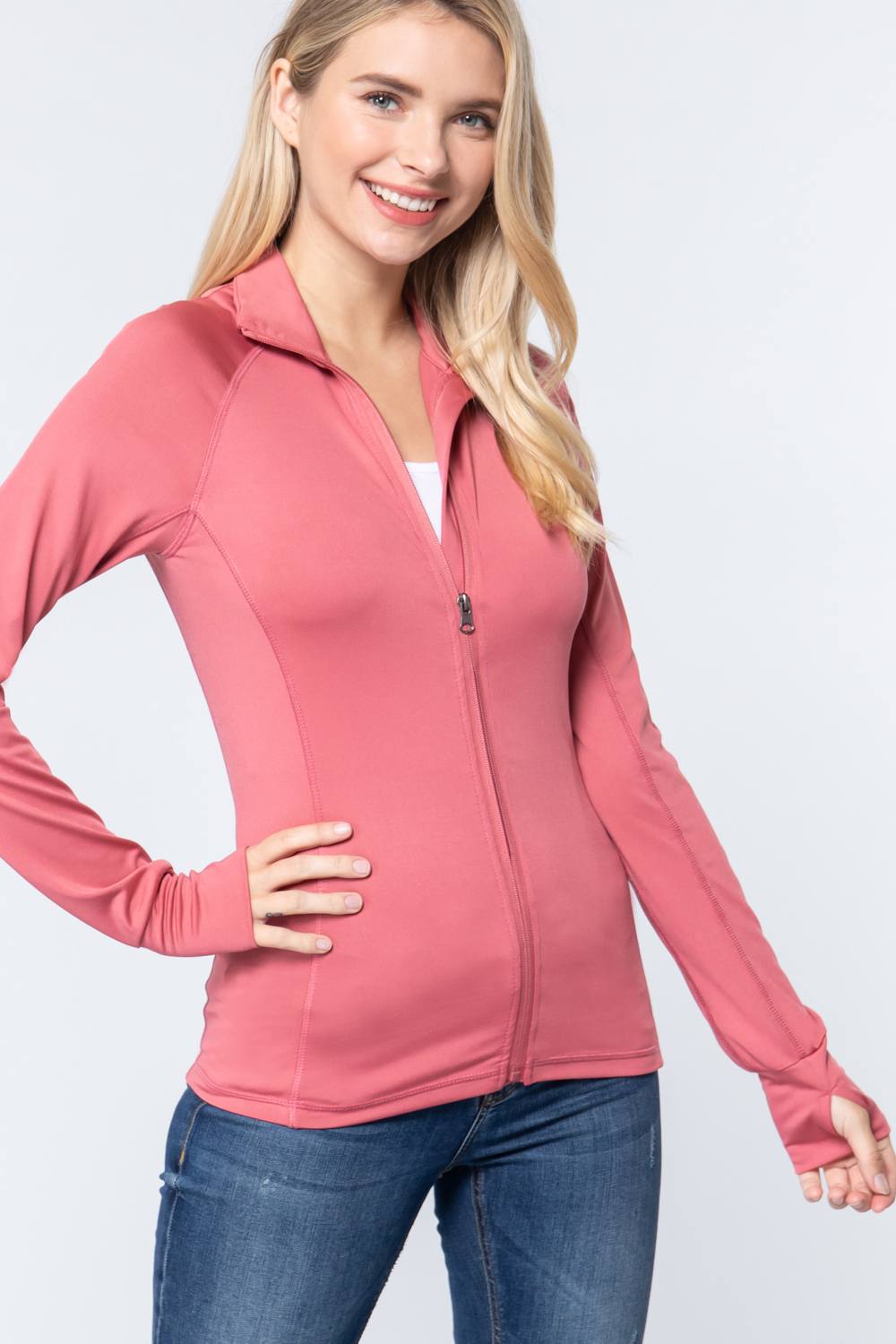 Women's Cozy Performance Zip Up Stretchy Work Out Activewear Track Jacket