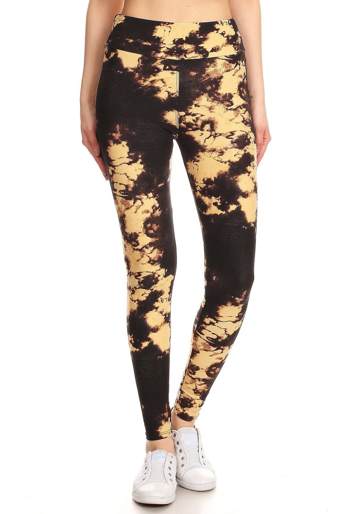 Women's Tie Dye Print Leggings High Waist Yoga Pants Stretch Gym Fitness