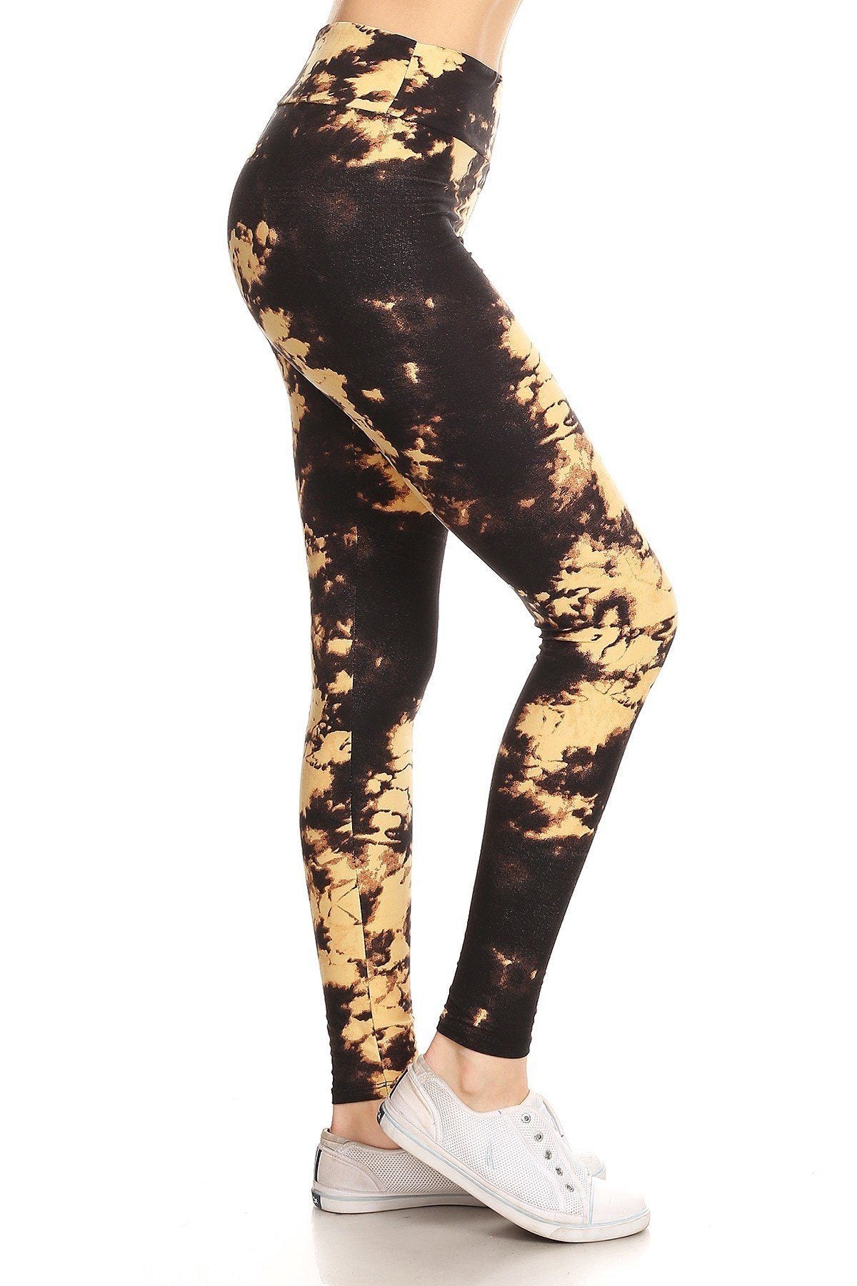 Women's Tie Dye Print Leggings High Waist Yoga Pants Stretch Gym Fitness