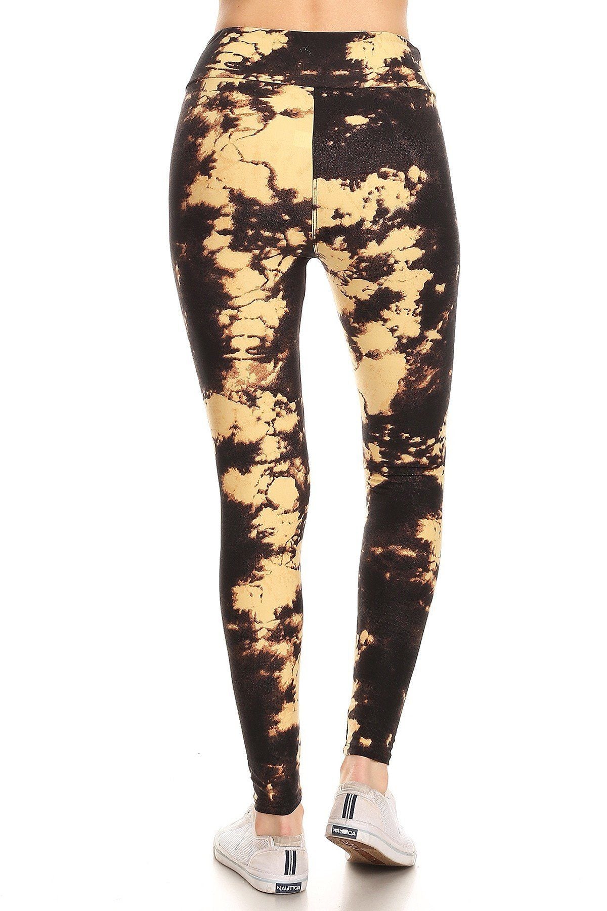 Women's Tie Dye Print Leggings High Waist Yoga Pants Stretch Gym Fitness