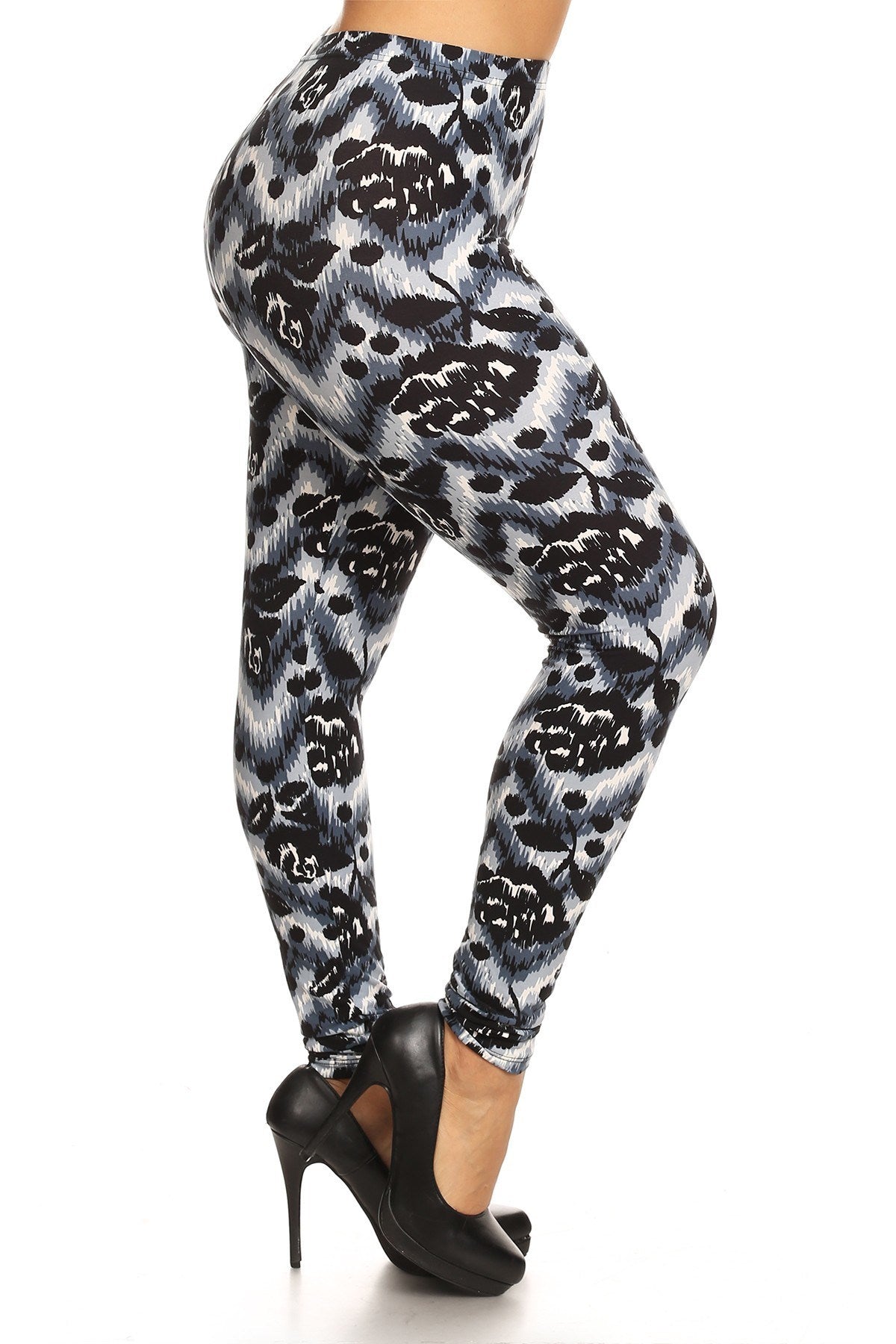 Women's Abstract Print Leggings High Waist Yoga Pants Stretch Gym Fitness