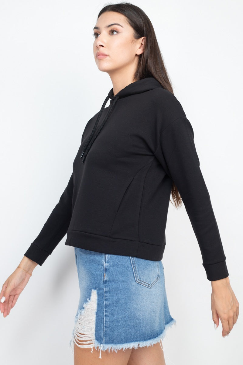 Women's Pullover Hoodie Sweatshirt Long Sleeves Self-tie Drawstrings Sweater