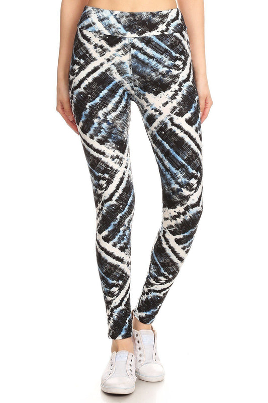Women's Tie Dye Printed Leggings High Waist Yoga Pants Stretch Gym Fitness