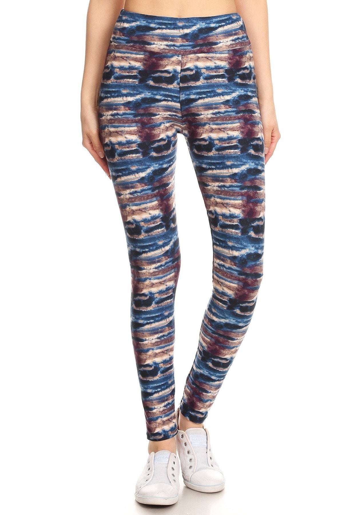 Women's Tie Dye Printed Leggings High Waist Yoga Pants Stretch Gym Fitness